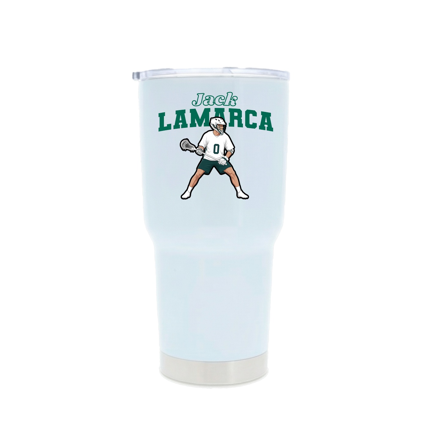 30oz Stainless Steel Tumbler — Name Arch in White