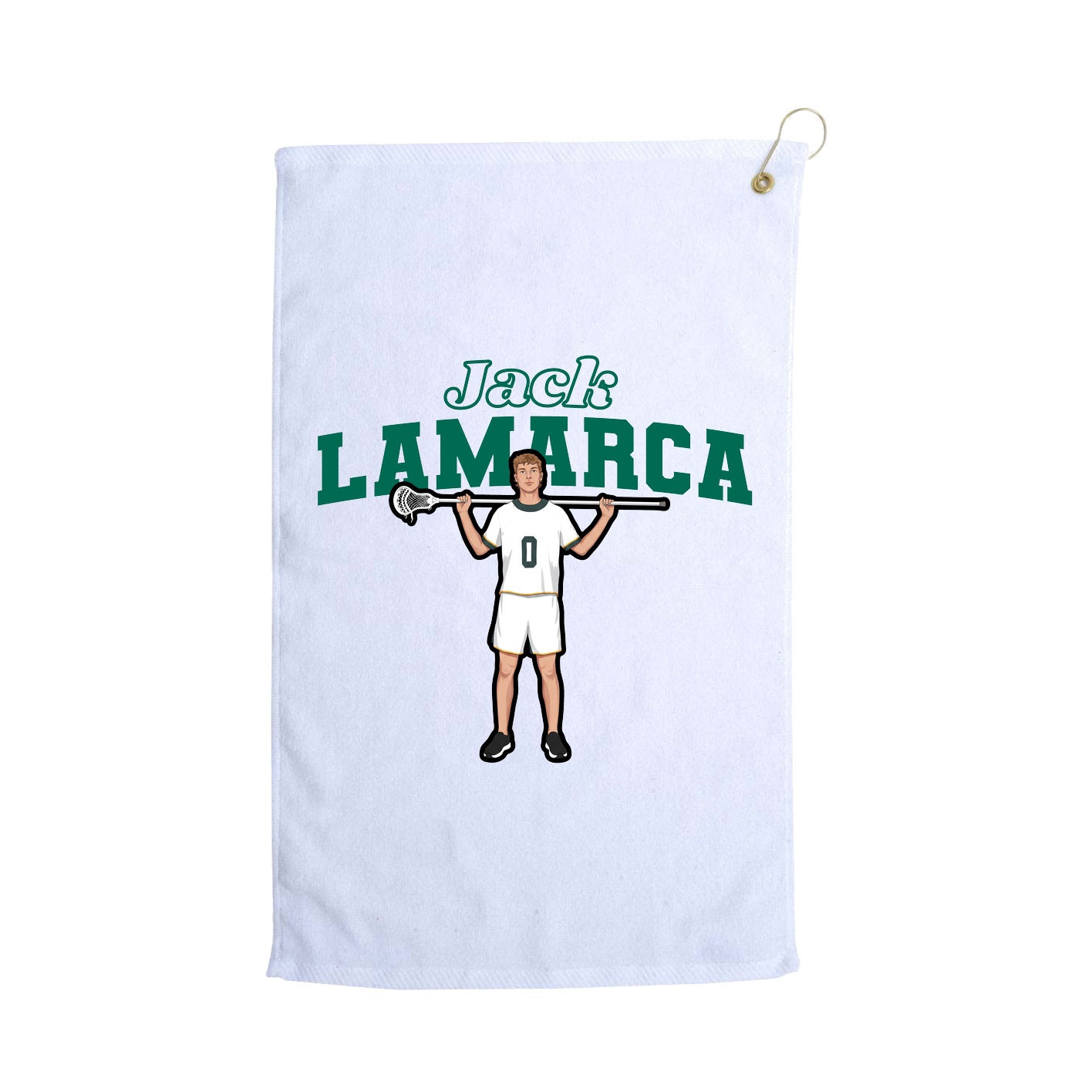 Golf Towel — Name Arch in White