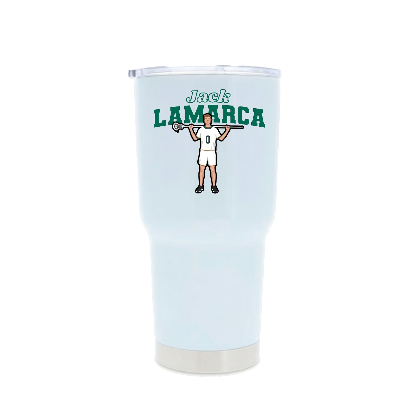30oz Stainless Steel Tumbler — Name Arch in White