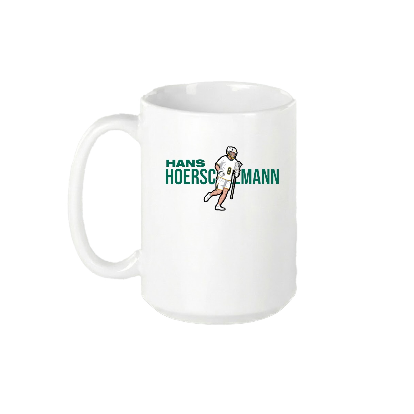 15oz Coffee Mug — Player Name in White