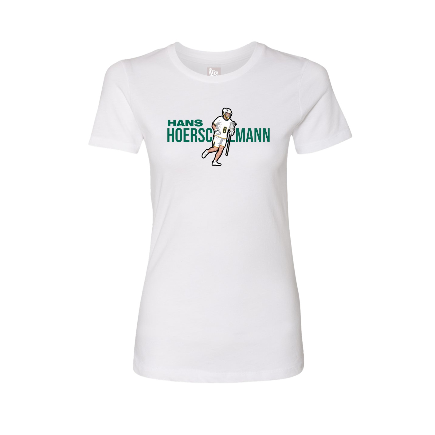 Fitted Women's Tee — Player Name in White