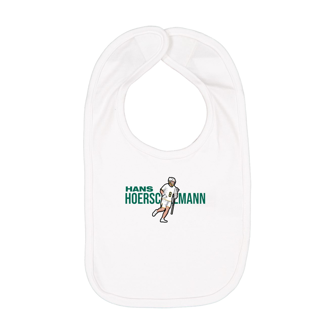 Infant Bib — Player Name in White