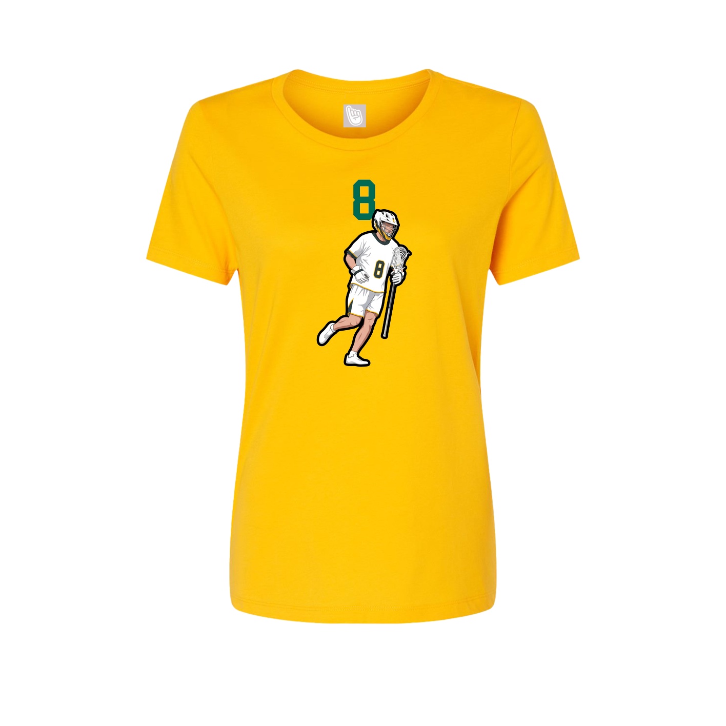 Fitted Women's Tee — Number Top in Gold