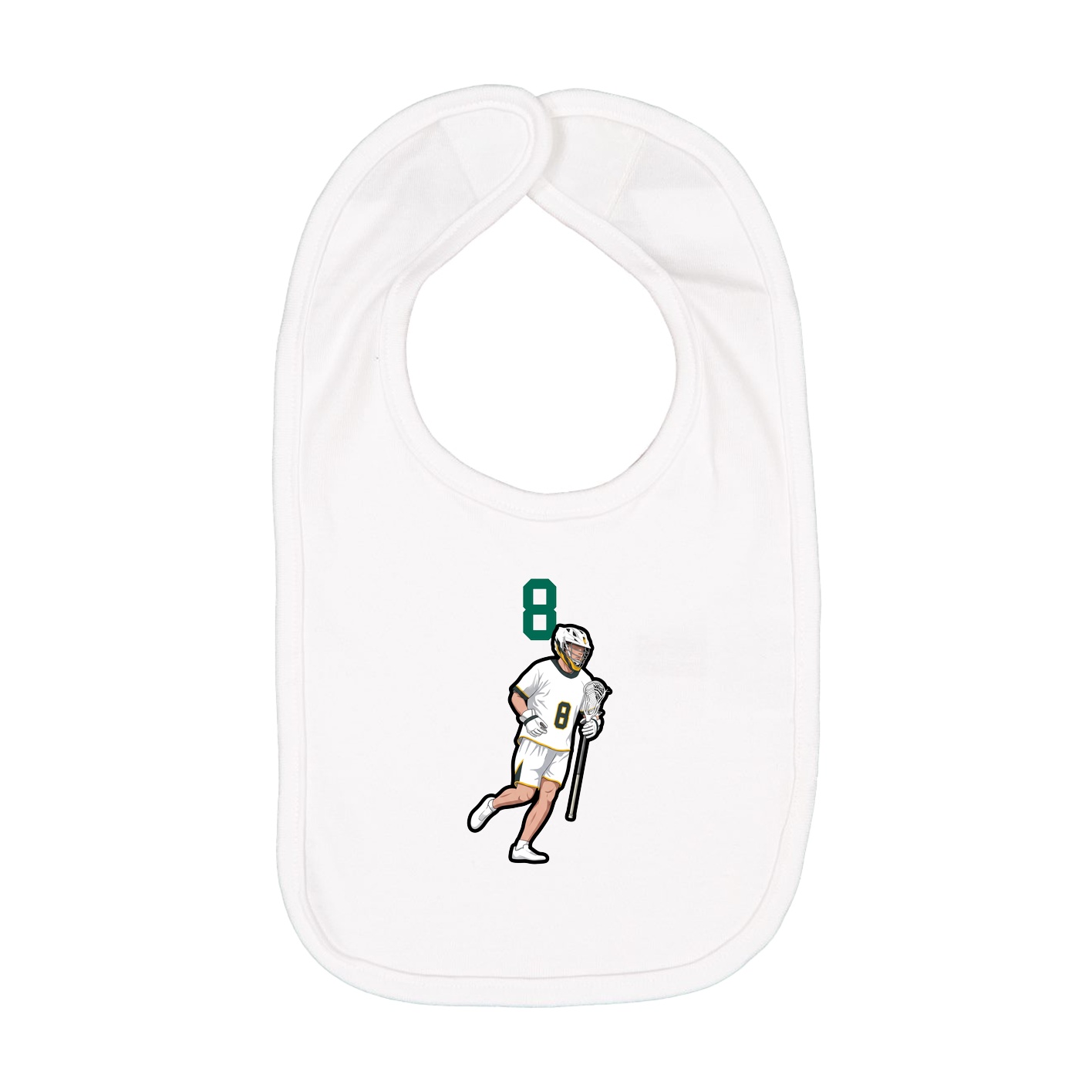 Infant Bib — Number Top in White