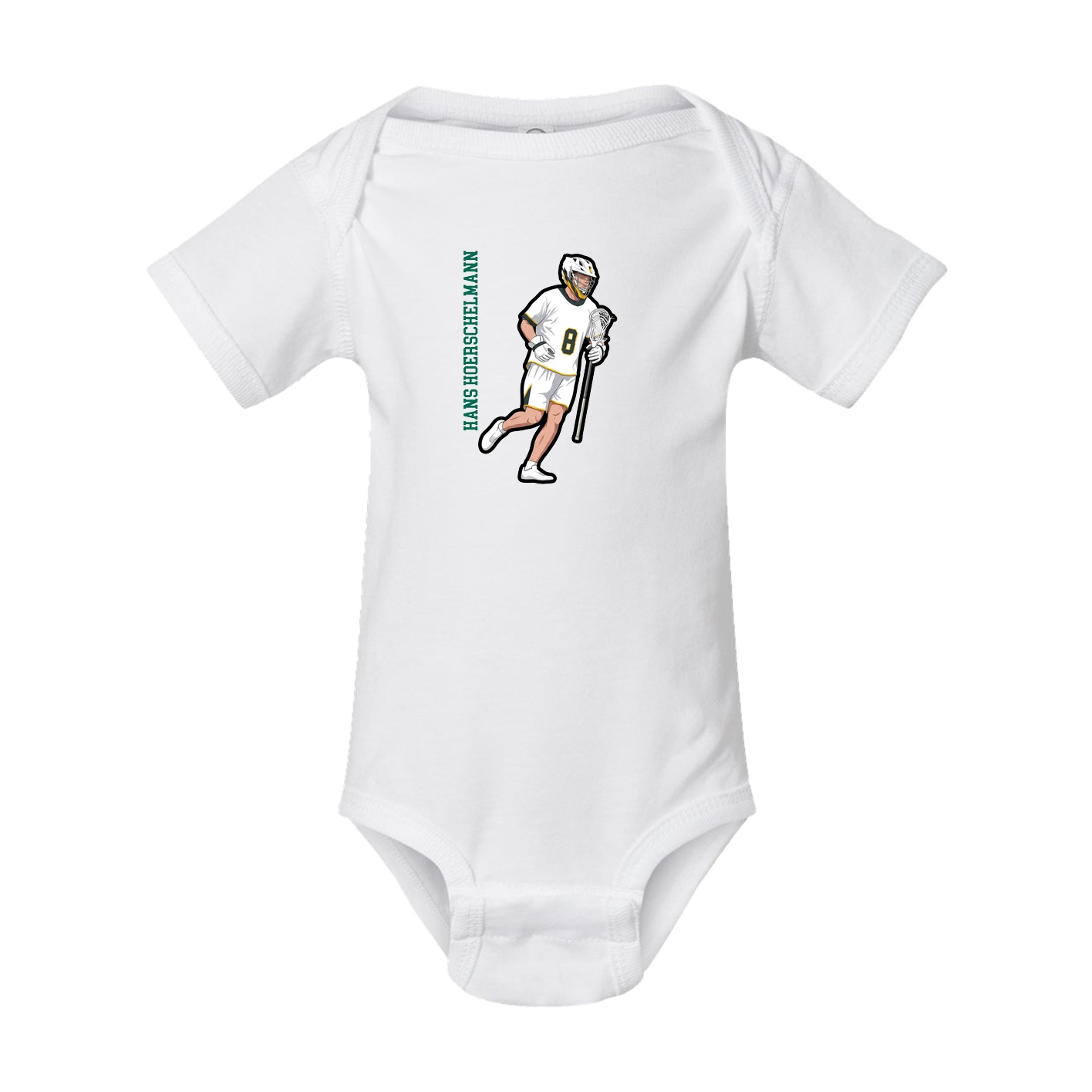 Baby Onesie — Name Vertical in White