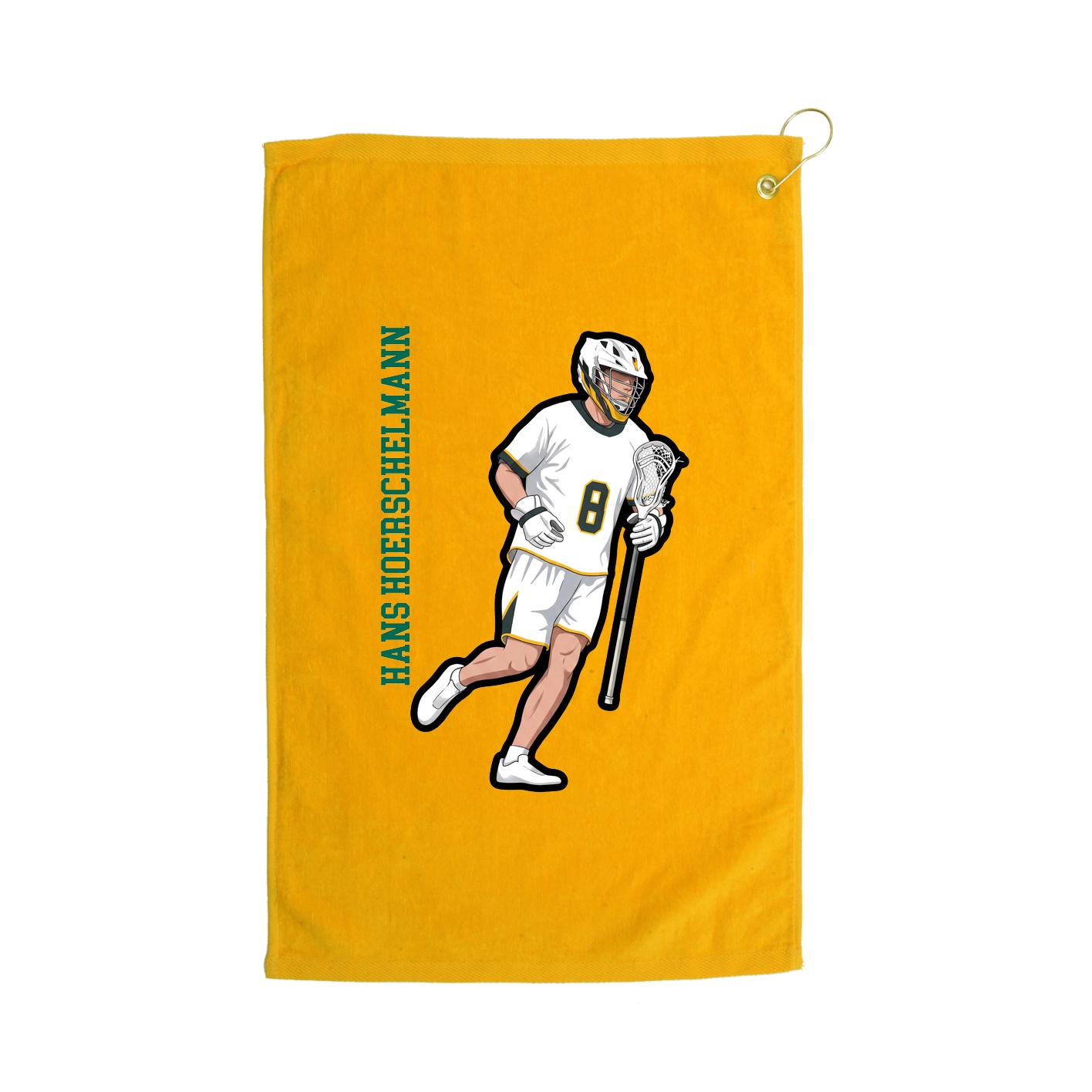 Golf Towel — Name Vertical in Gold