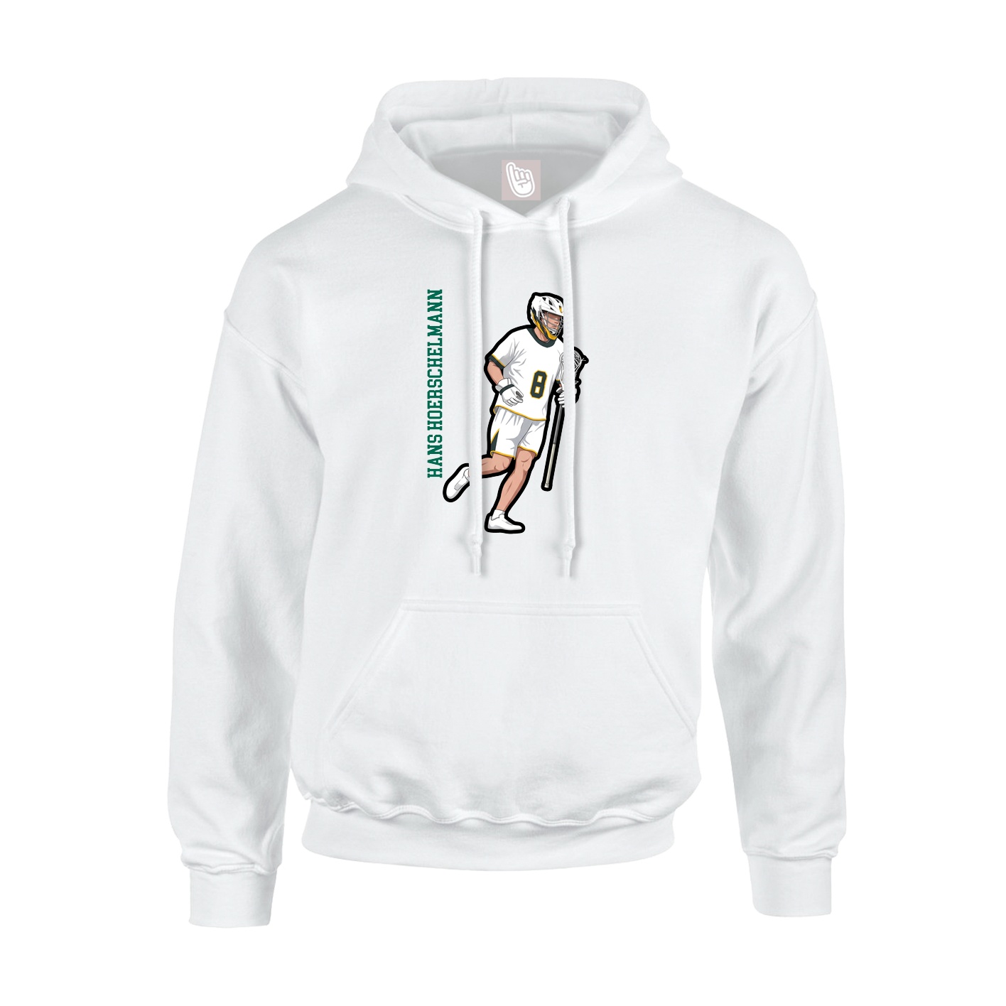 Youth Hoodie — Name Vertical in White