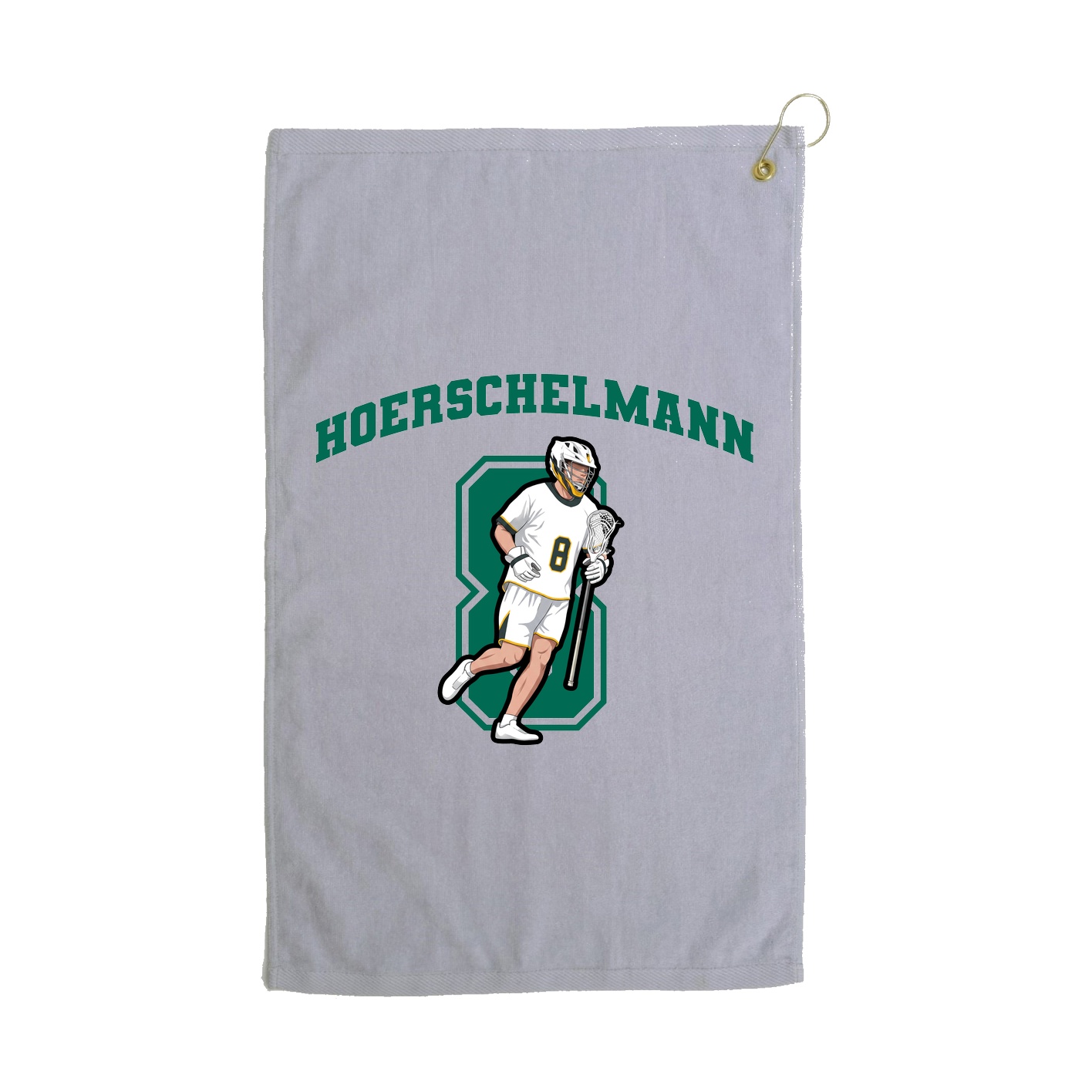 Golf Towel — Number in Grey