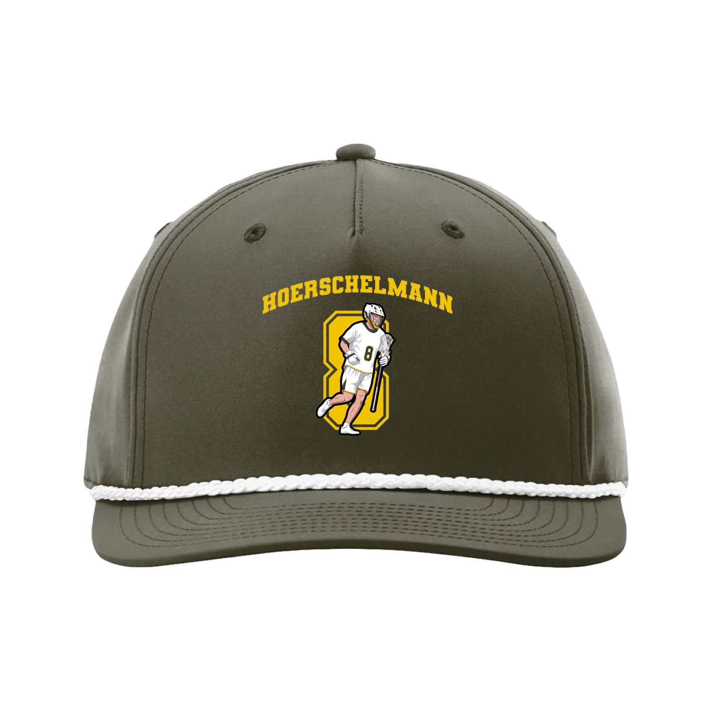 Five-Panel Classic Rope Cap — Number in Green