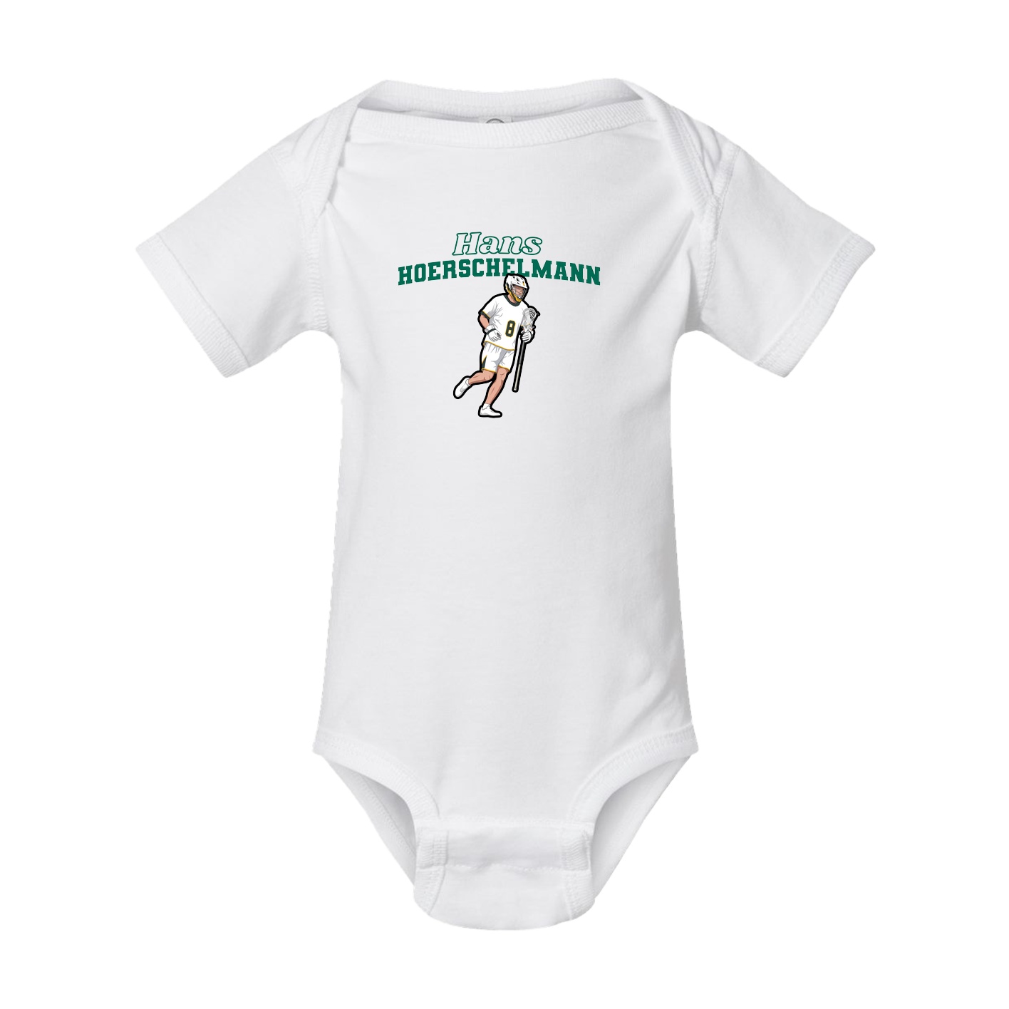 Baby Onesie — Name Arch in White