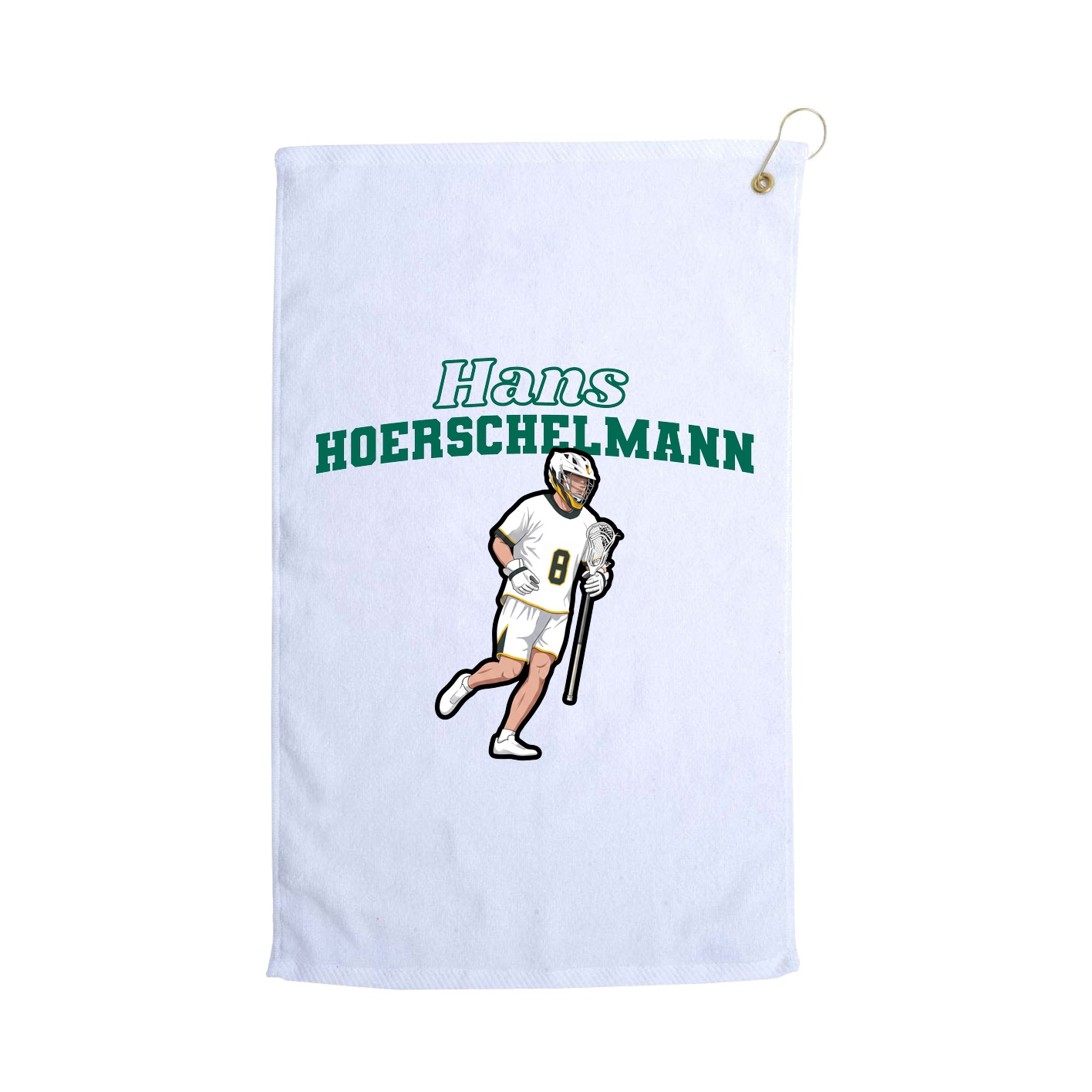 Golf Towel — Name Arch in White