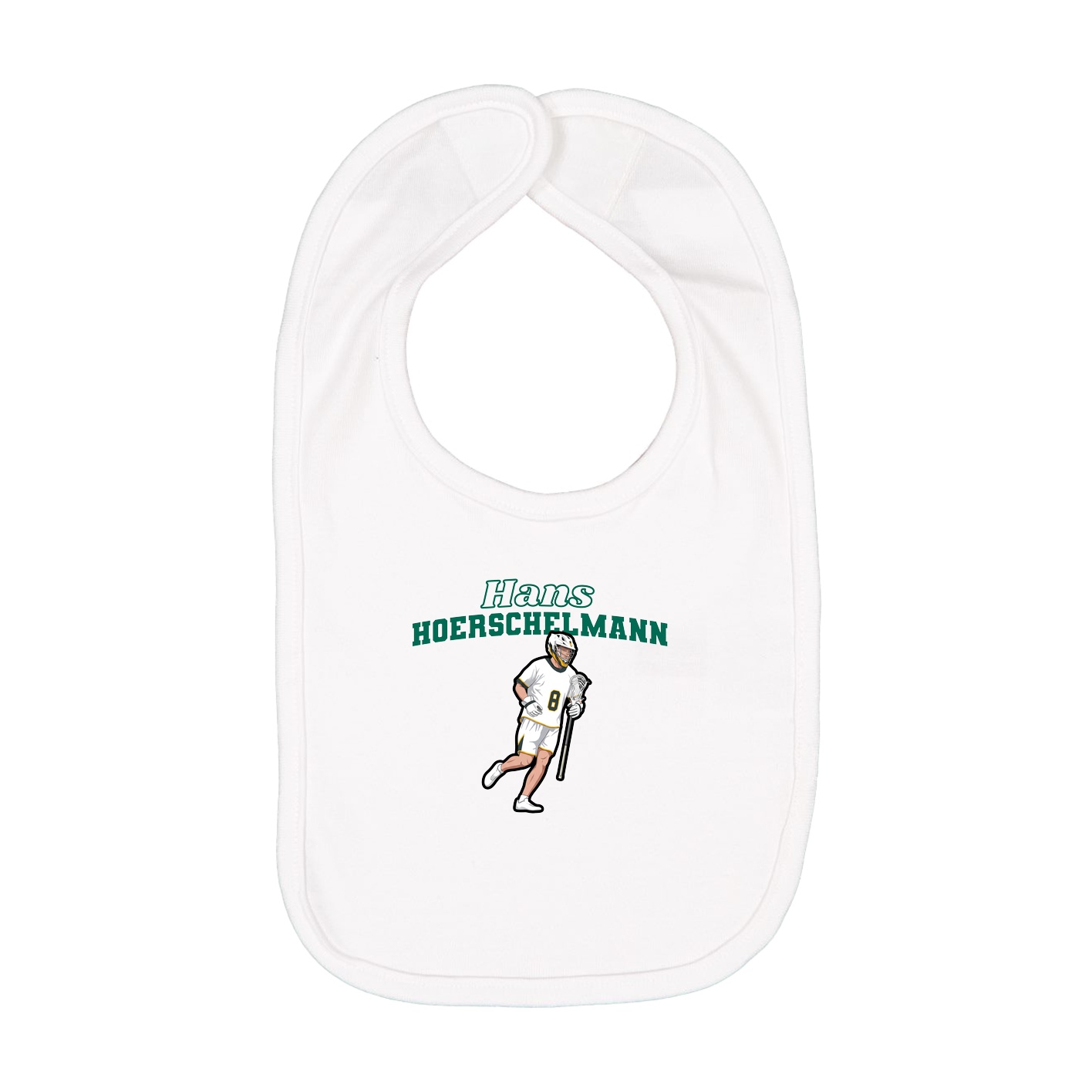 Infant Bib — Name Arch in White