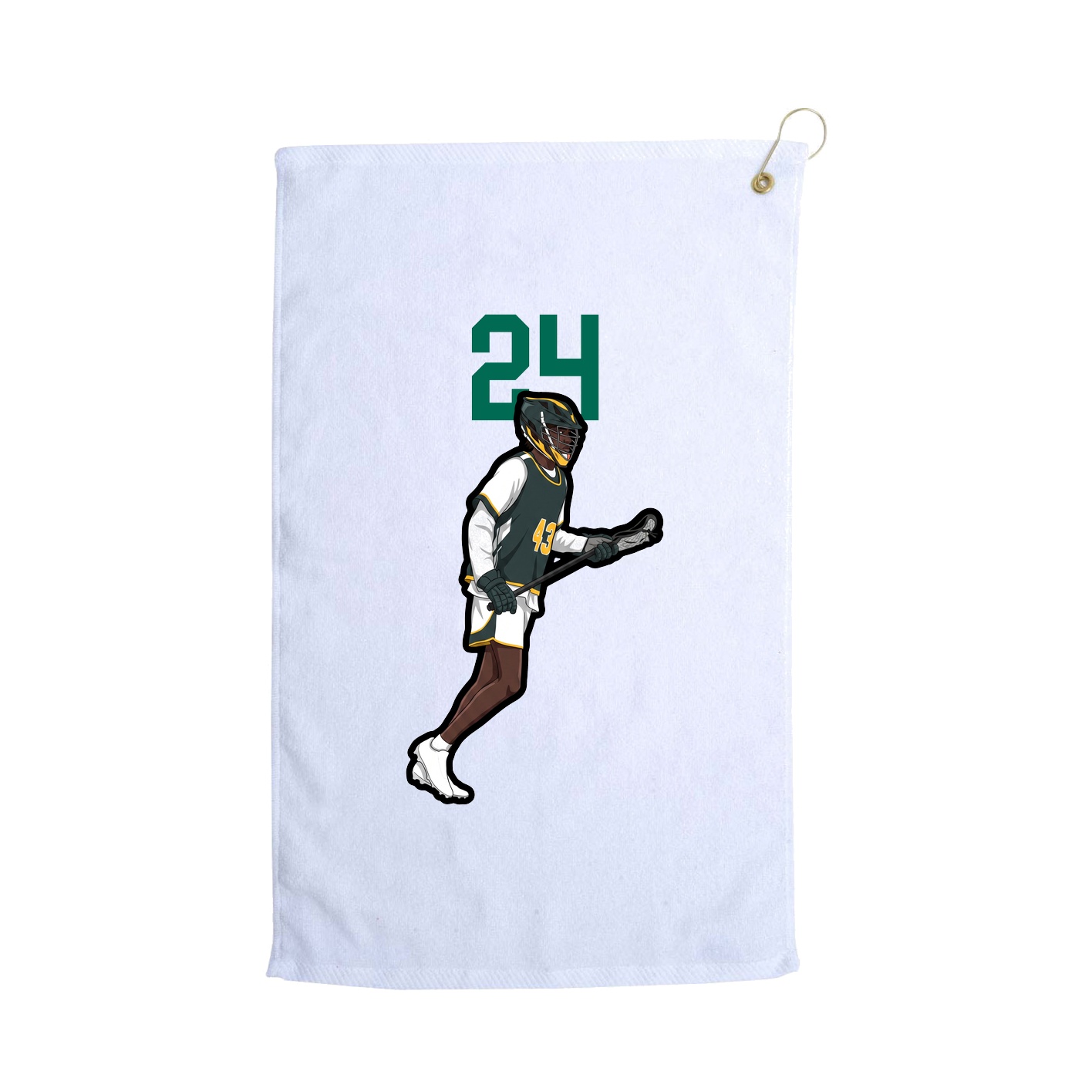 Golf Towel — Number Top in White