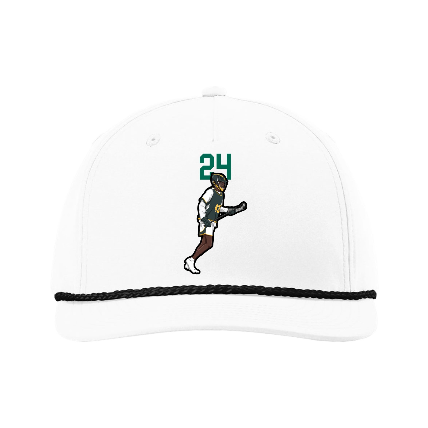 Five-Panel Classic Rope Cap — Number Top in White
