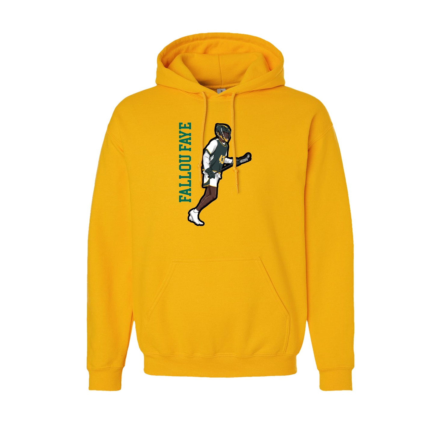 Youth Hoodie — Name Vertical in Gold