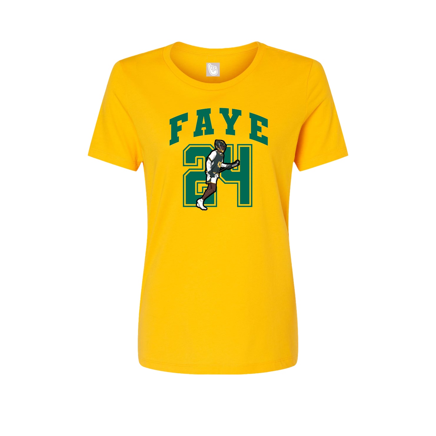 Fitted Women's Tee — Number in Gold