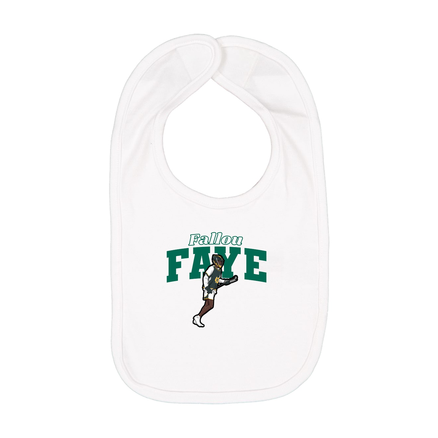 Infant Bib — Name Arch in White