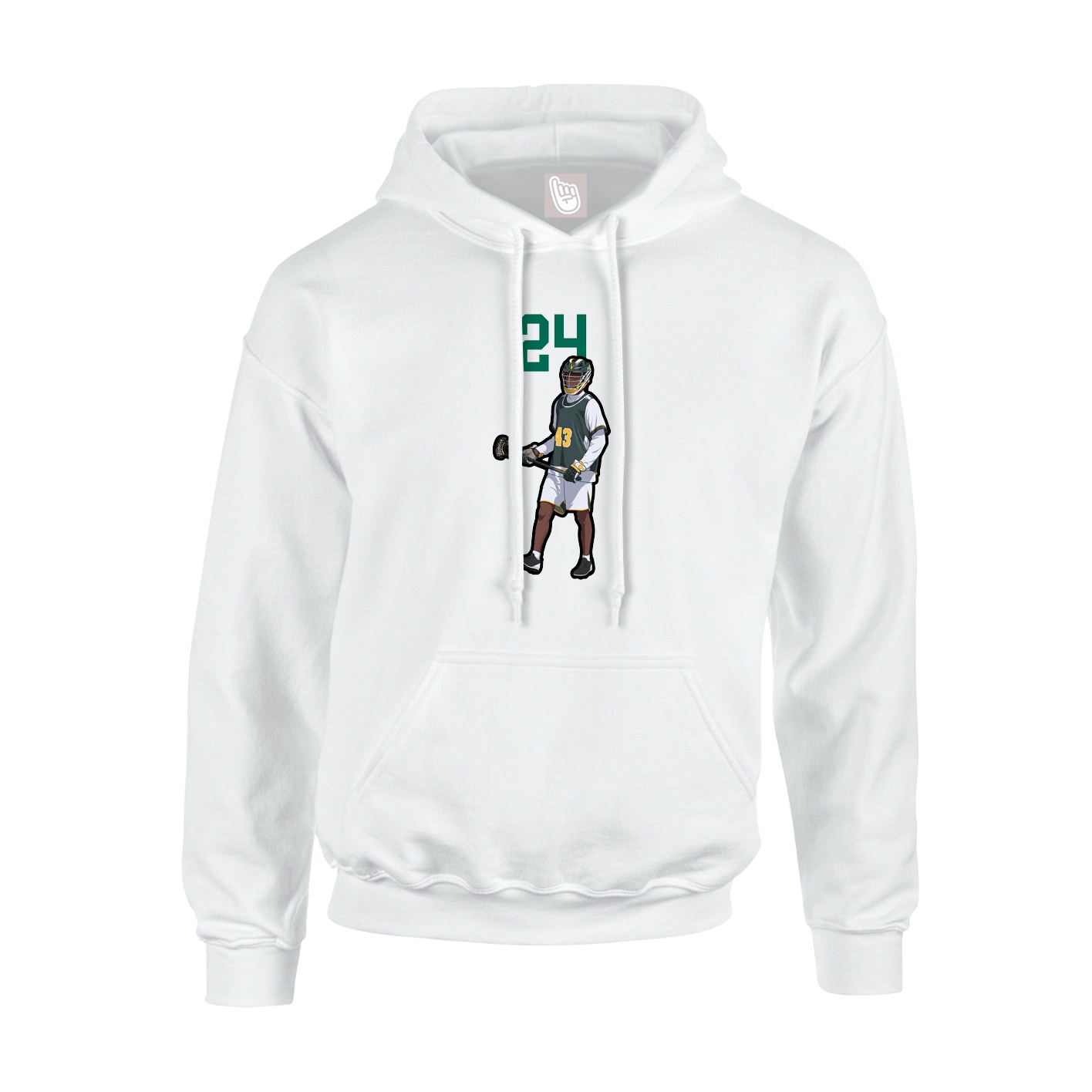 Youth Hoodie — Number Top in White