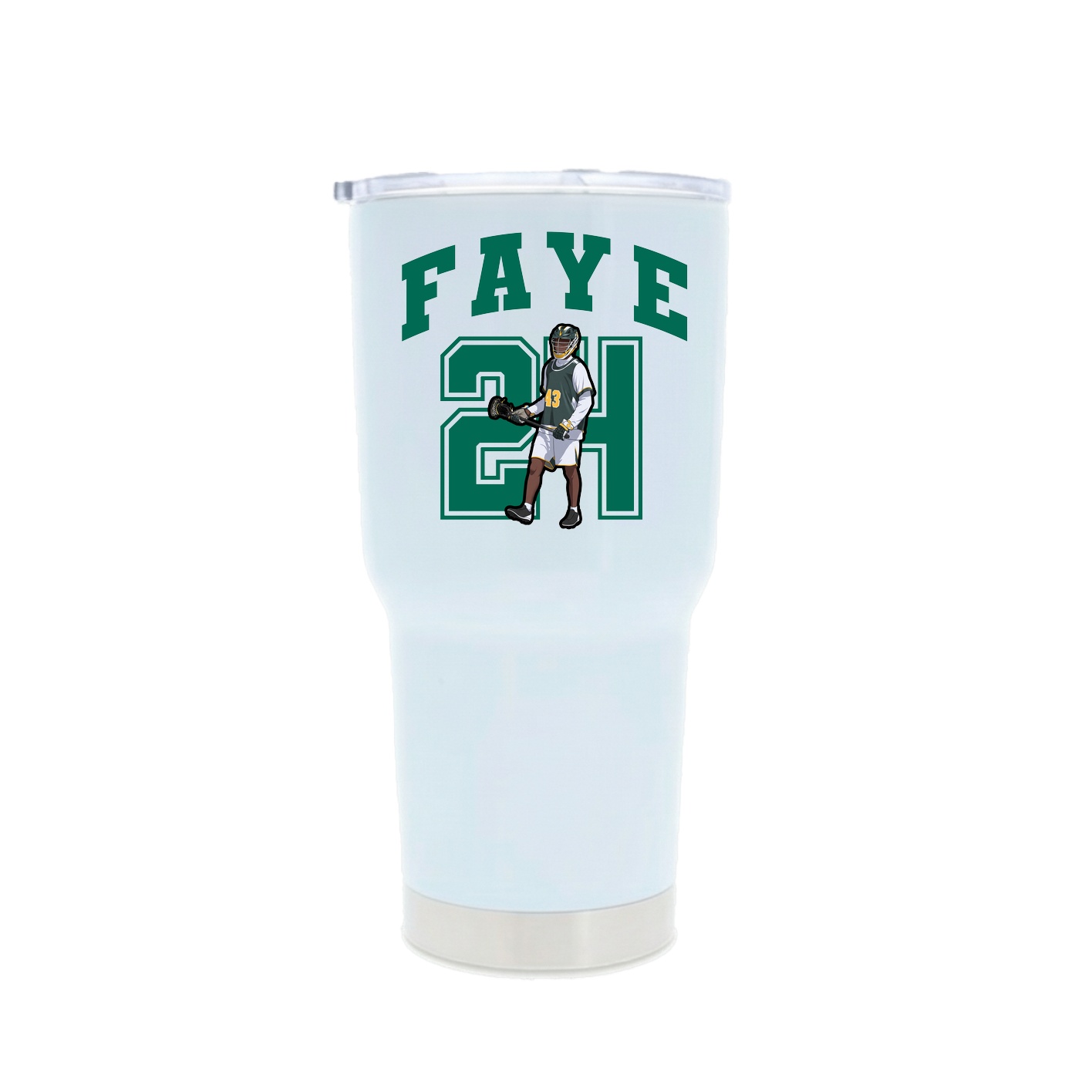 30oz Stainless Steel Tumbler — Number in White