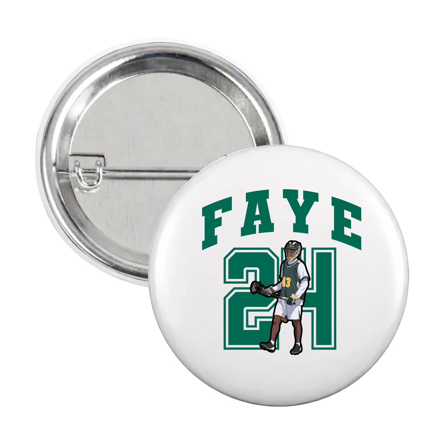 Game Day Button — Number in White