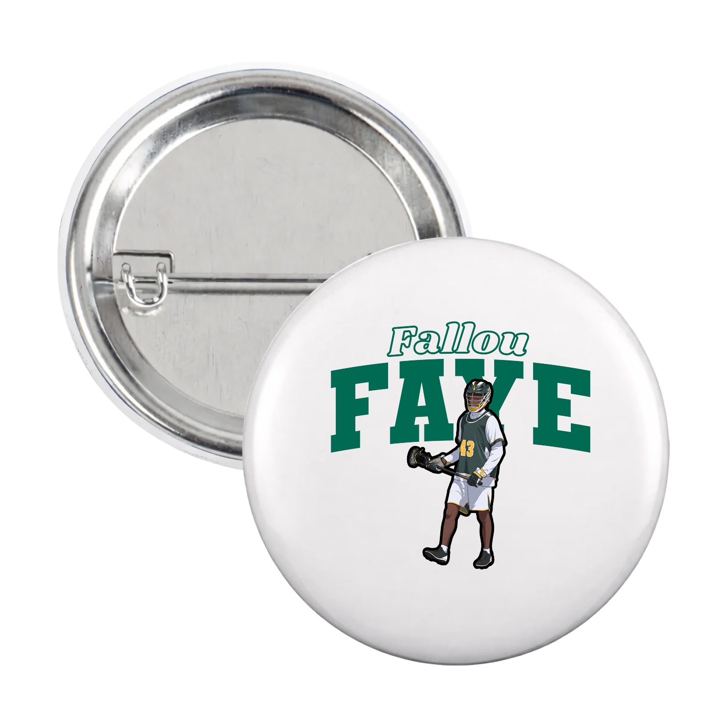 Game Day Button — Name Arch in White