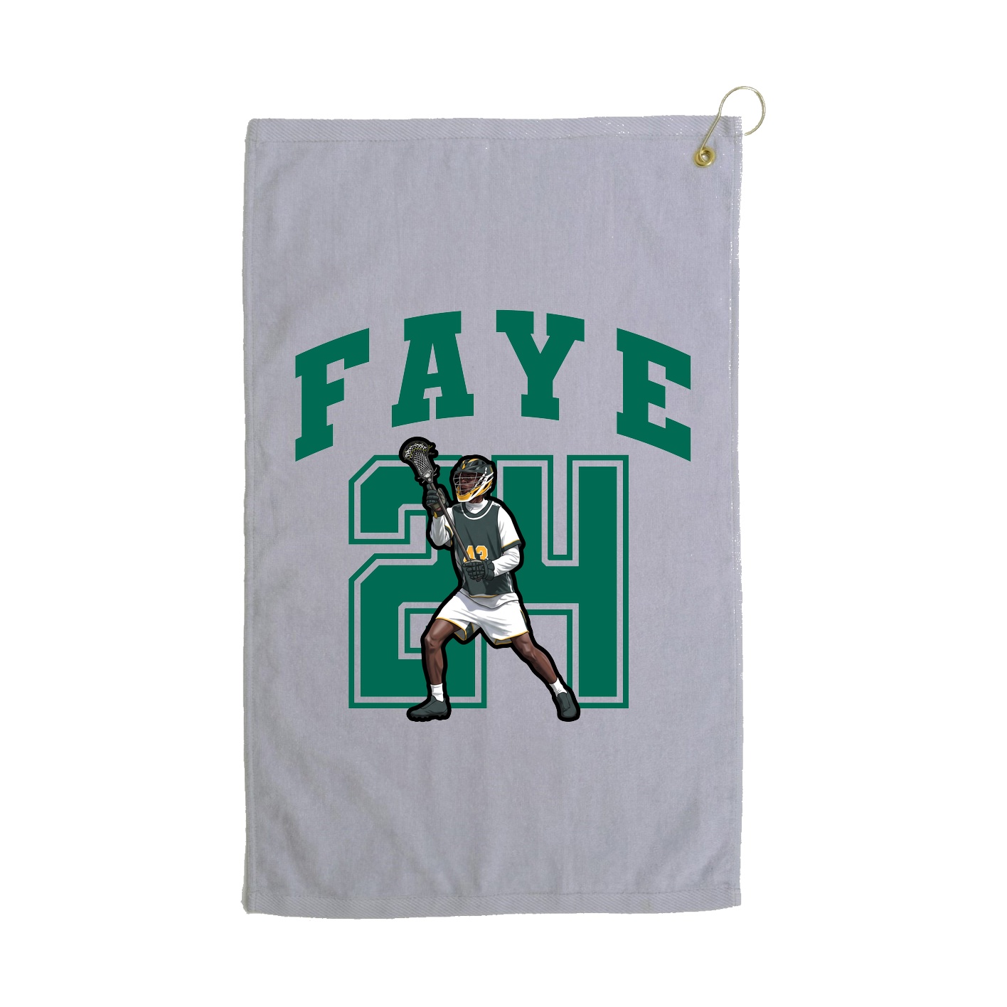 Golf Towel — Number in Grey