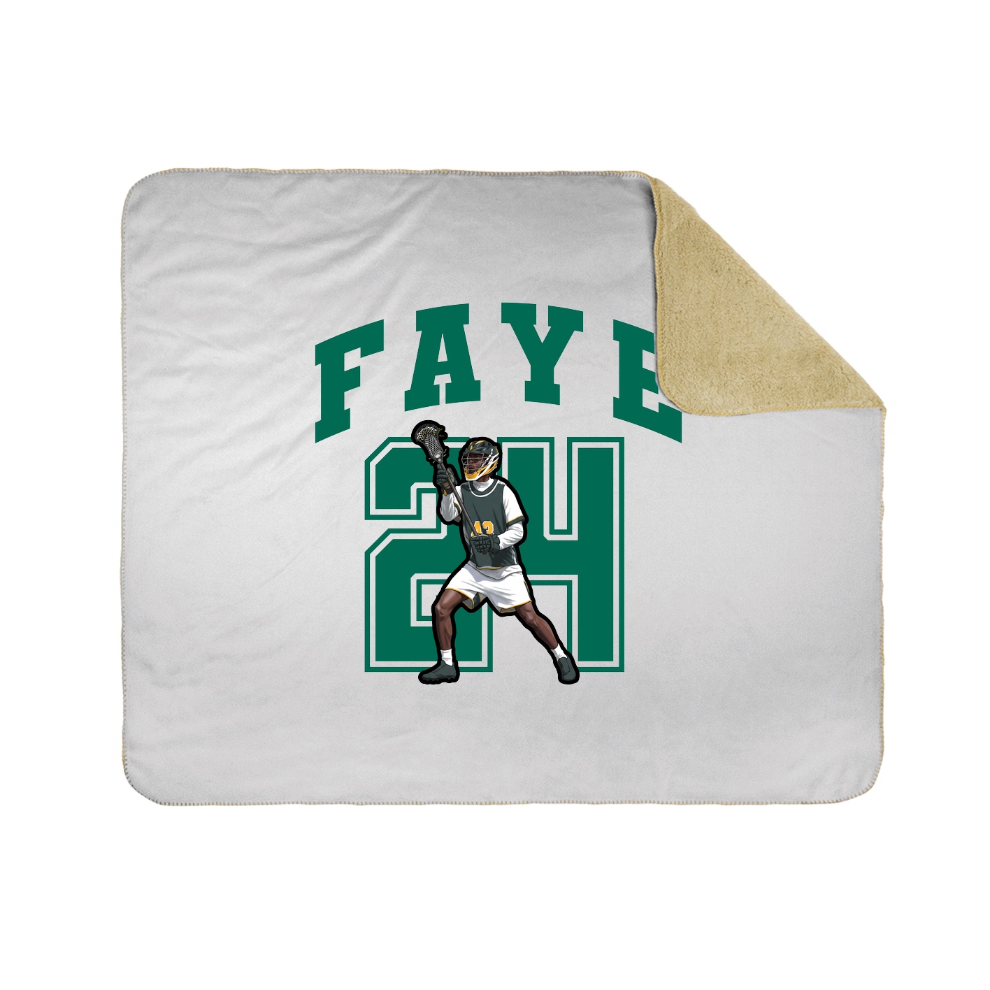 Throw Blanket — Number in White