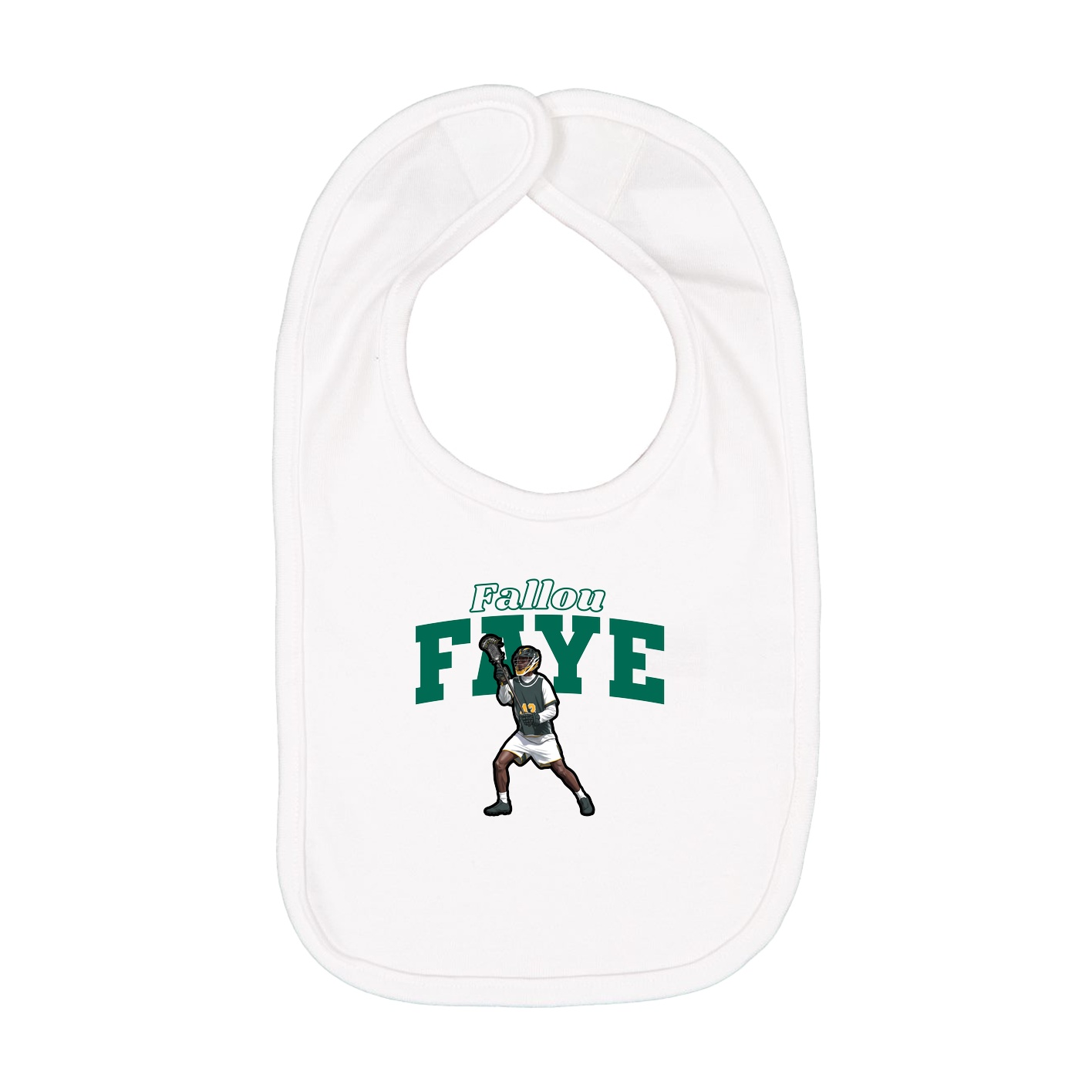 Infant Bib — Name Arch in White