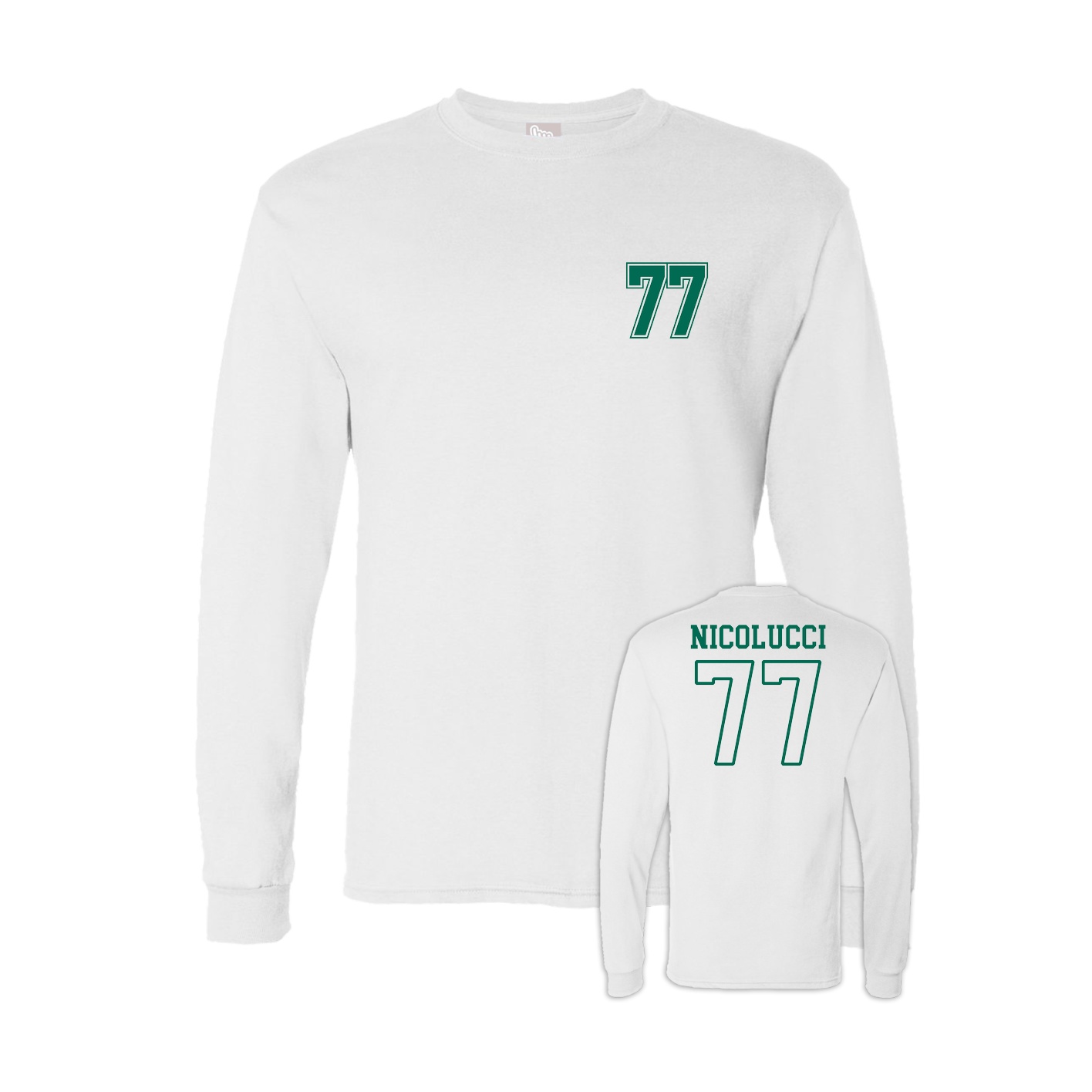 Long Sleeve Tee — Chest Back in White