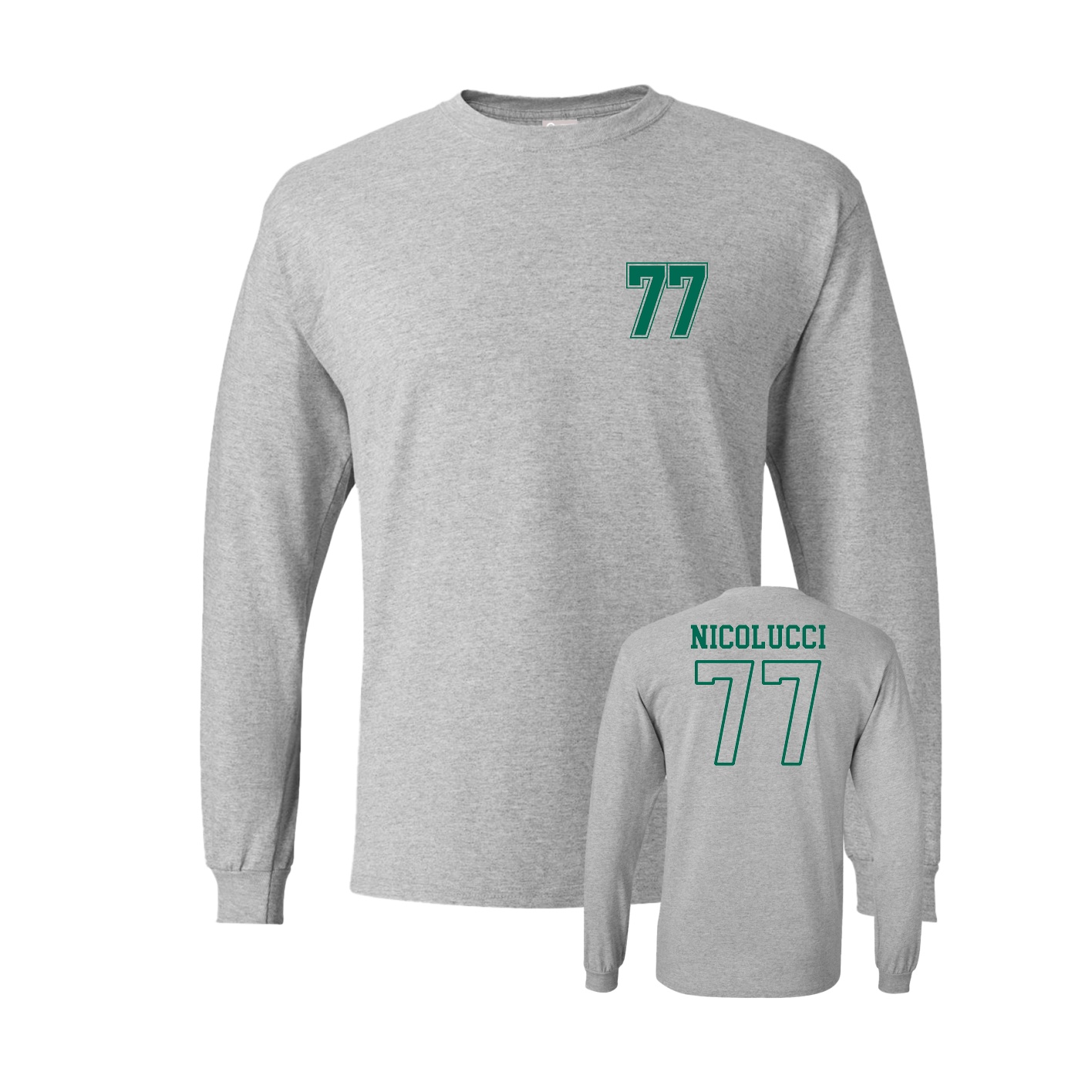 Long Sleeve Tee — Chest Back in Grey