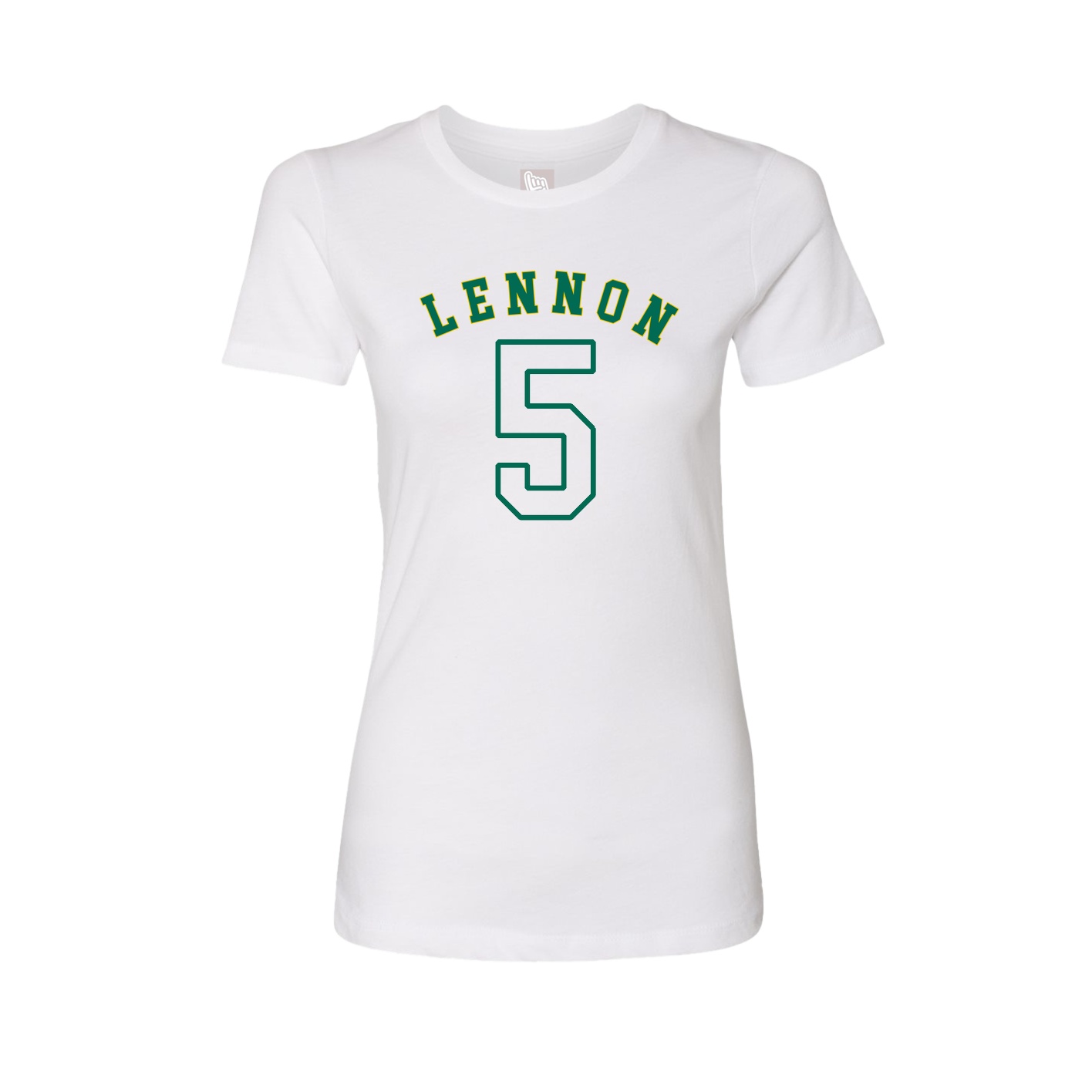Fitted Women's Tee — Shirsey Arch in White