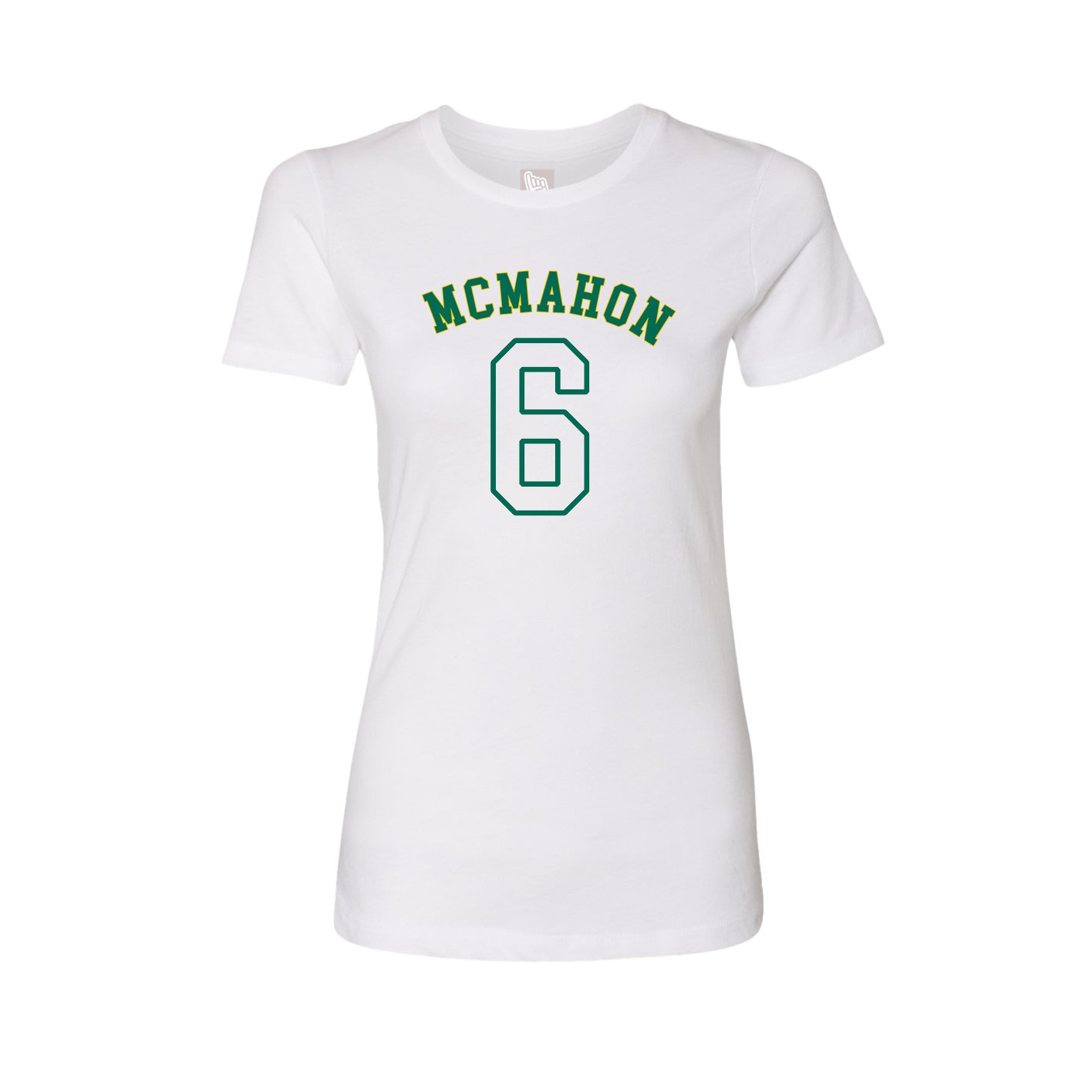 Fitted Women's Tee — Shirsey Arch in White