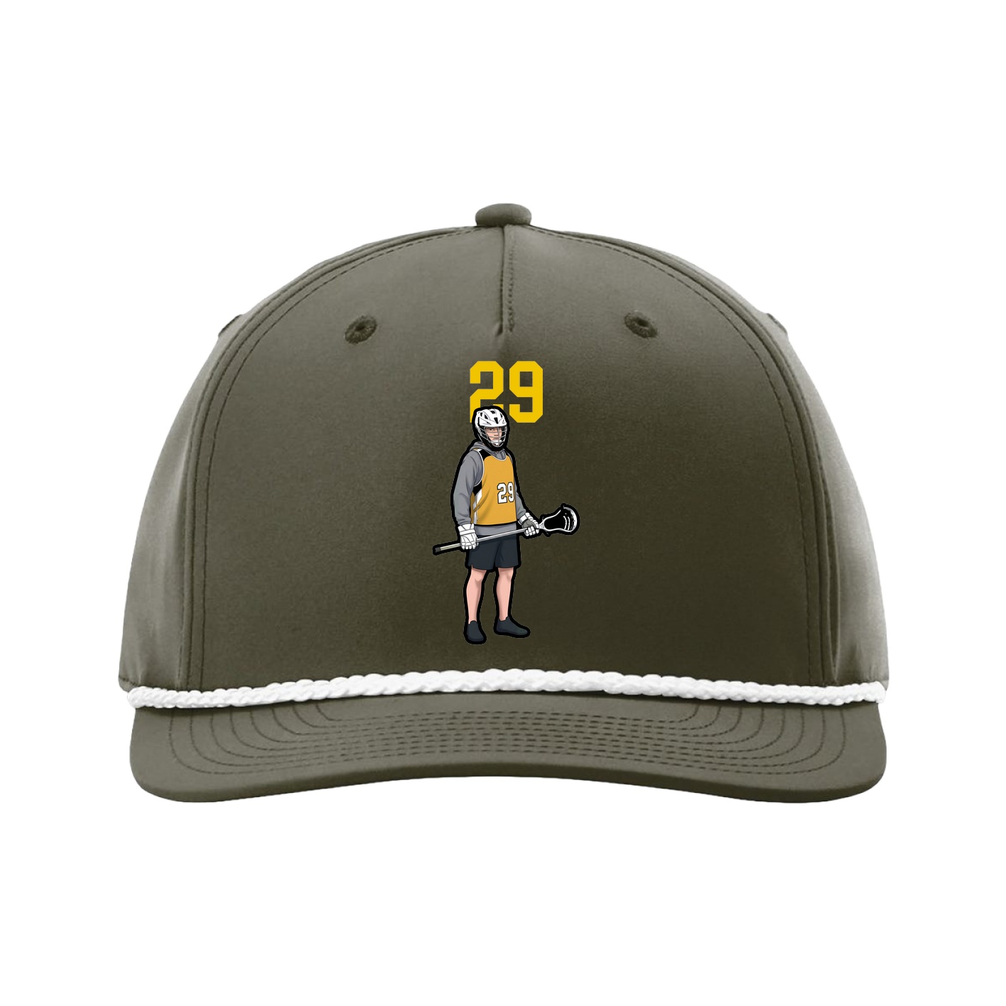Five-Panel Classic Rope Cap — Number Top in Green