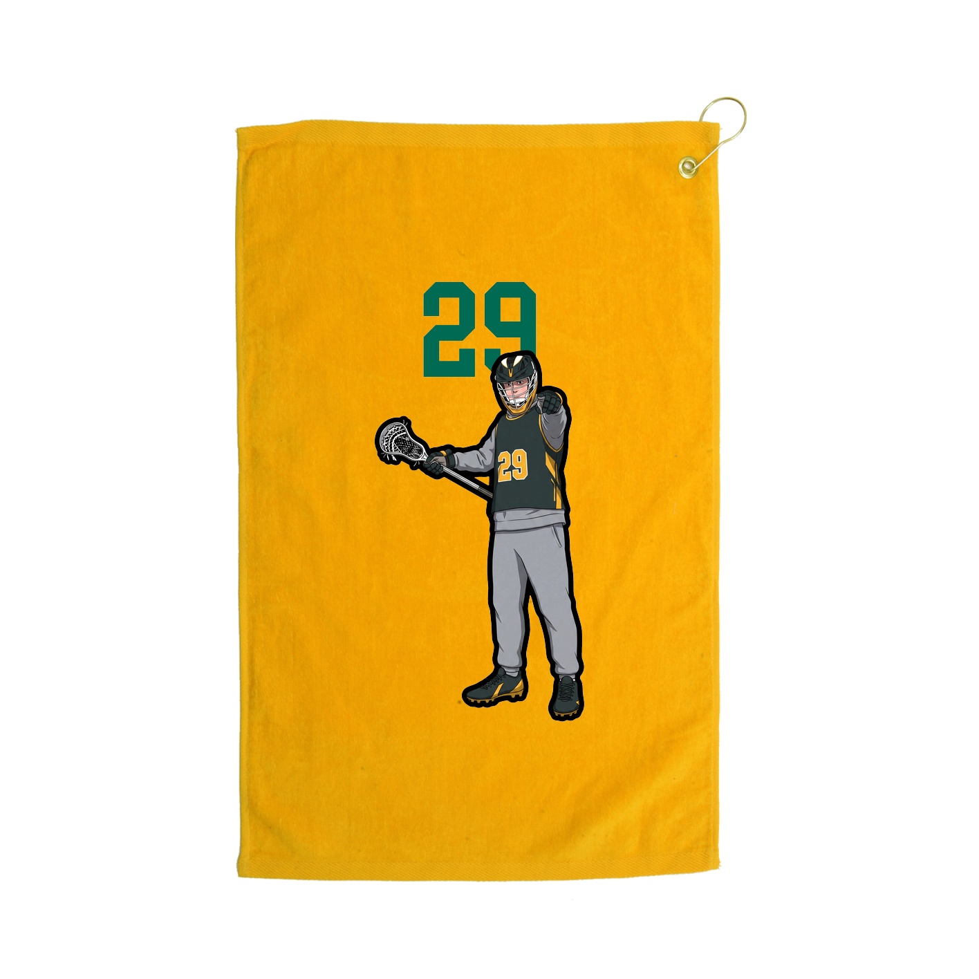 Golf Towel — Number Top in Gold