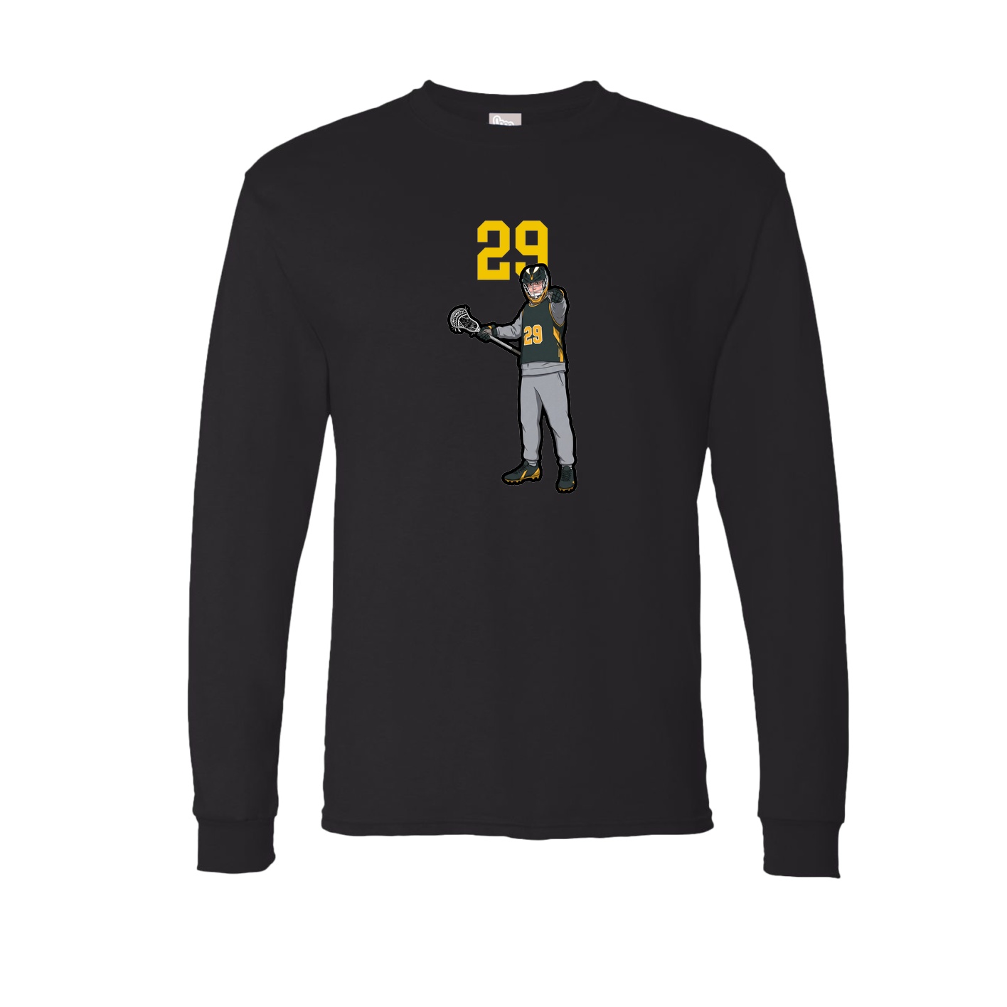 Long Sleeve Tee — Number Top in Black