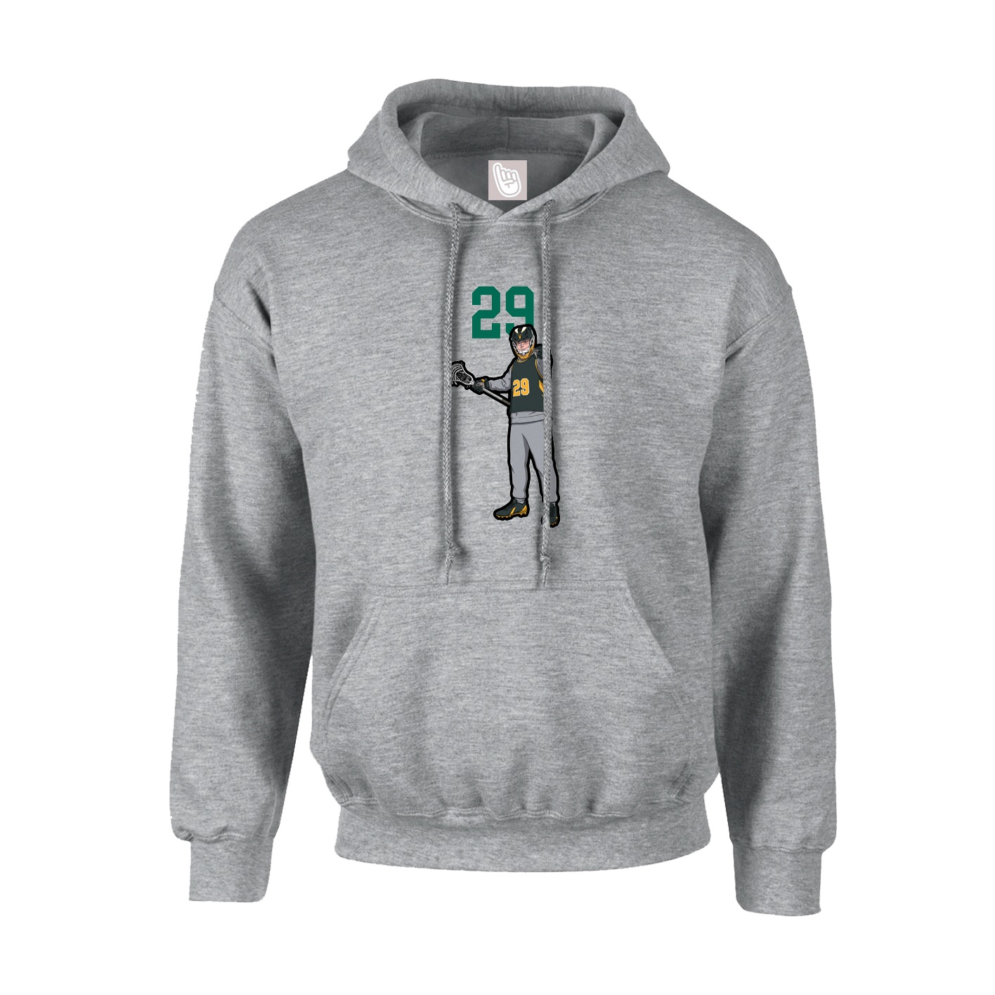 Youth Hoodie — Number Top in Grey