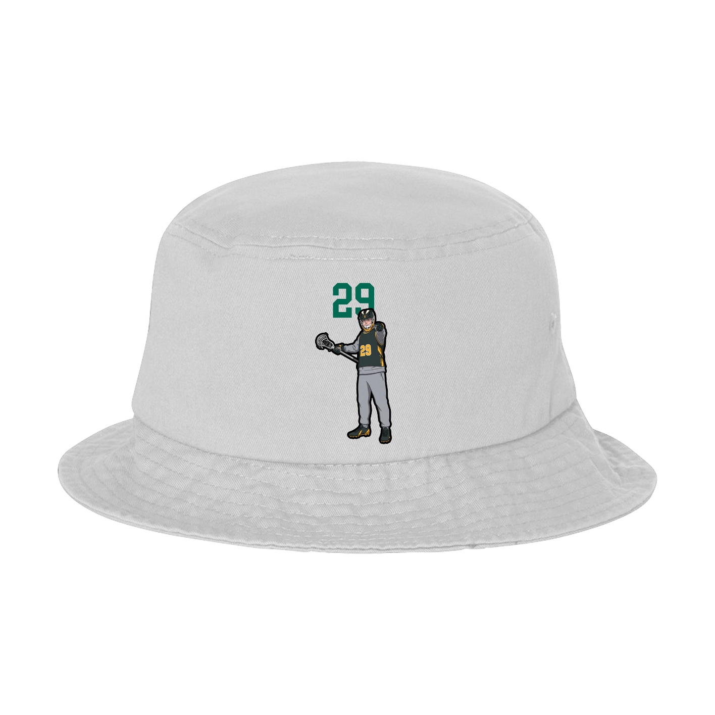 Bucket Cap — Number Top in White