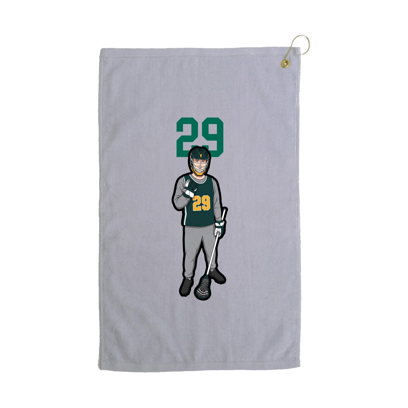 Golf Towel — Number Top in Grey