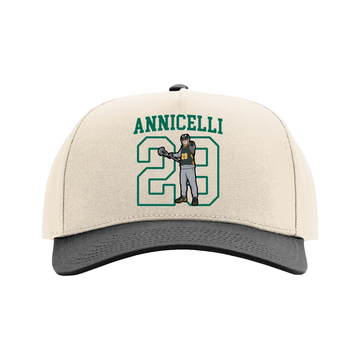Full Fabric Five-Panel Champ Cap — Shirsey in Cream/Black