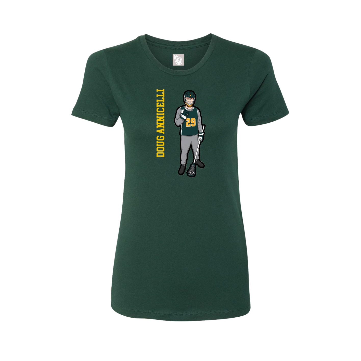 Fitted Women's Tee — Name Vertical in Green