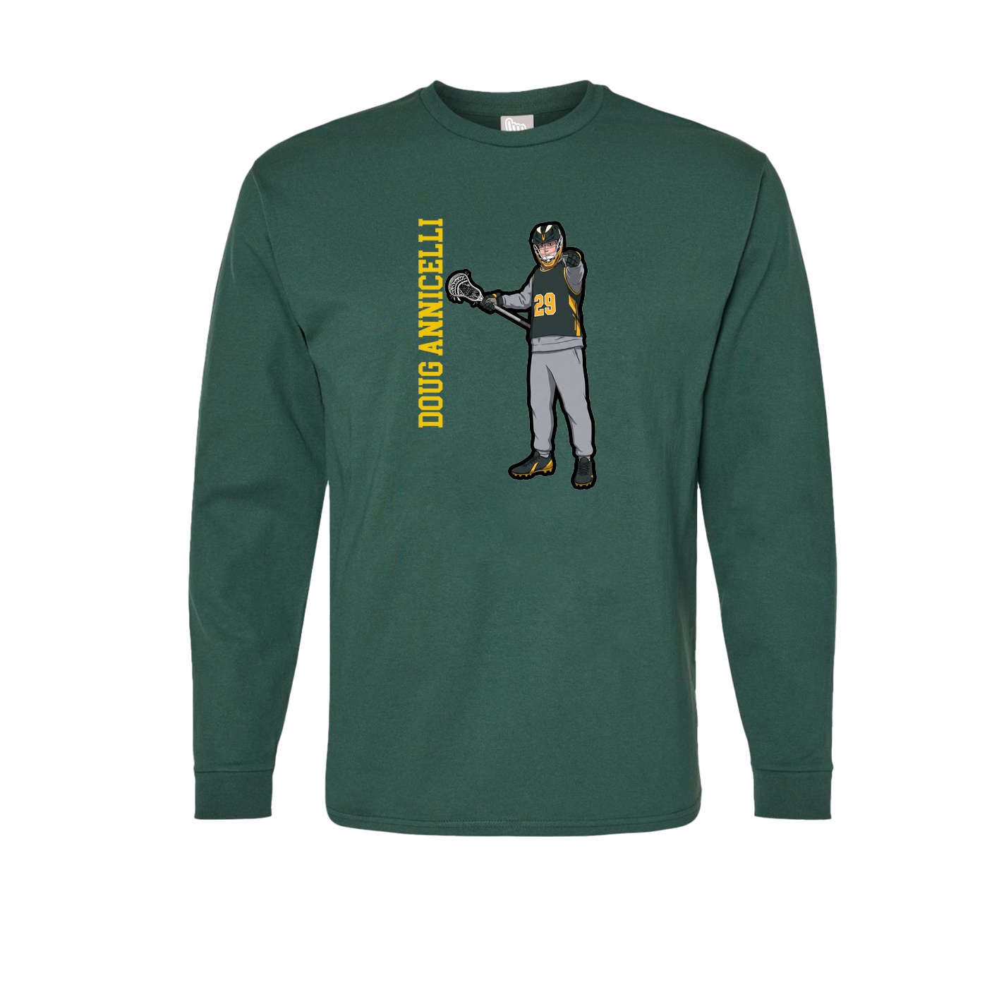 Long Sleeve Tee — Name Vertical in Green