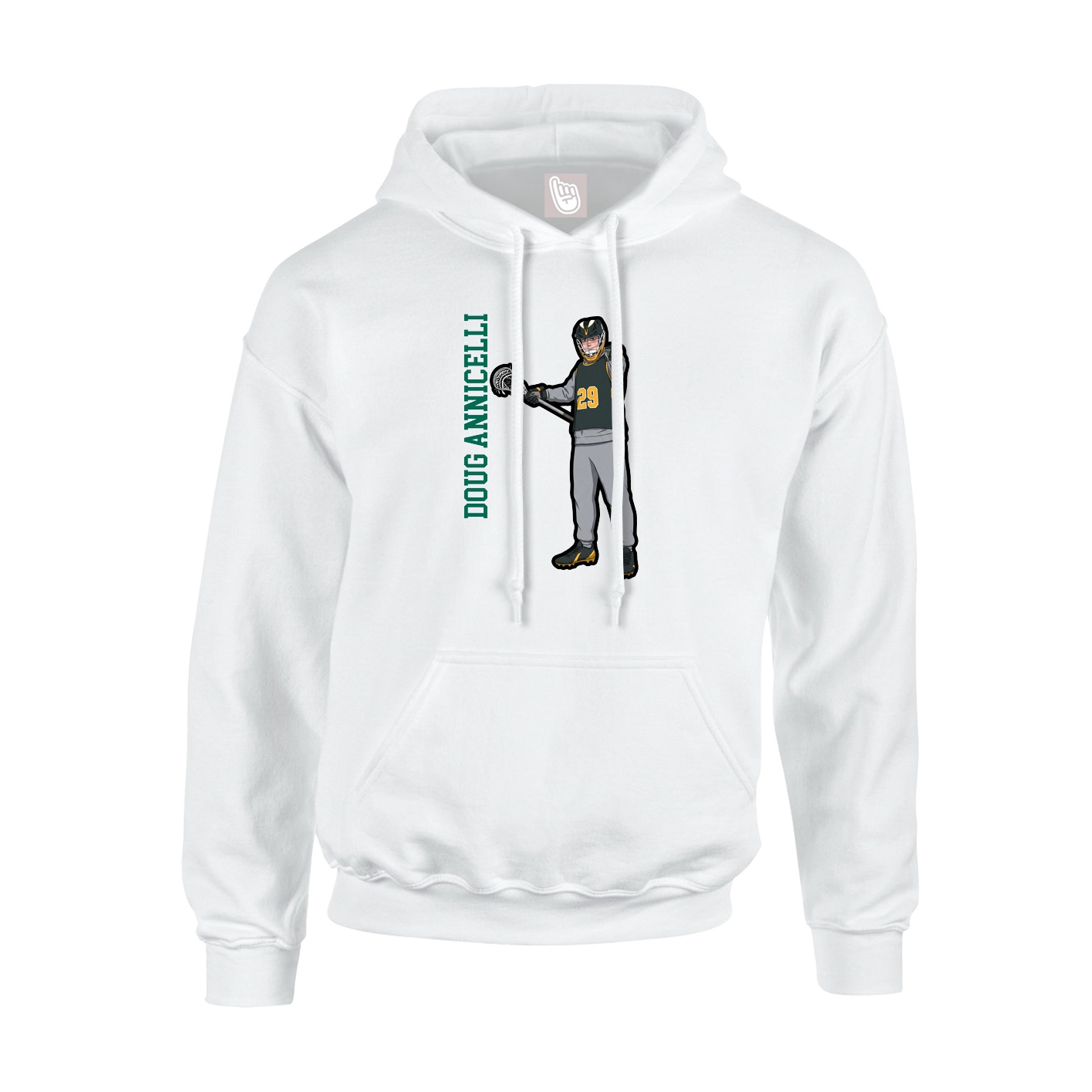 Hoodie — Name Vertical in White