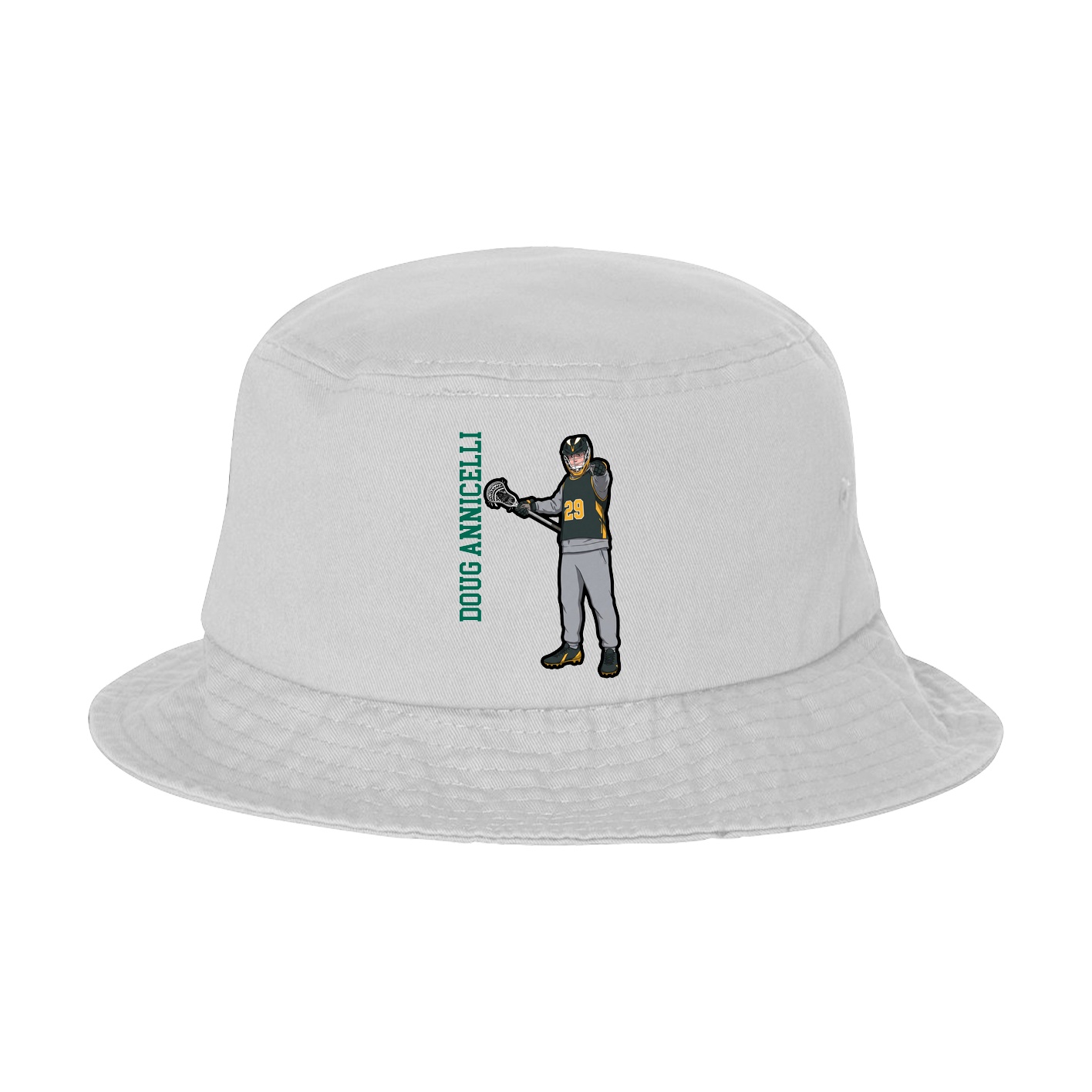 Bucket Cap — Name Vertical in White