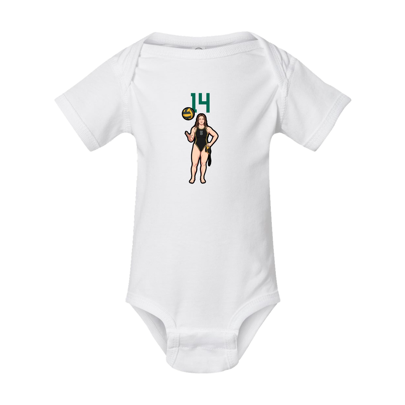 Baby Onesie — Number Top in White
