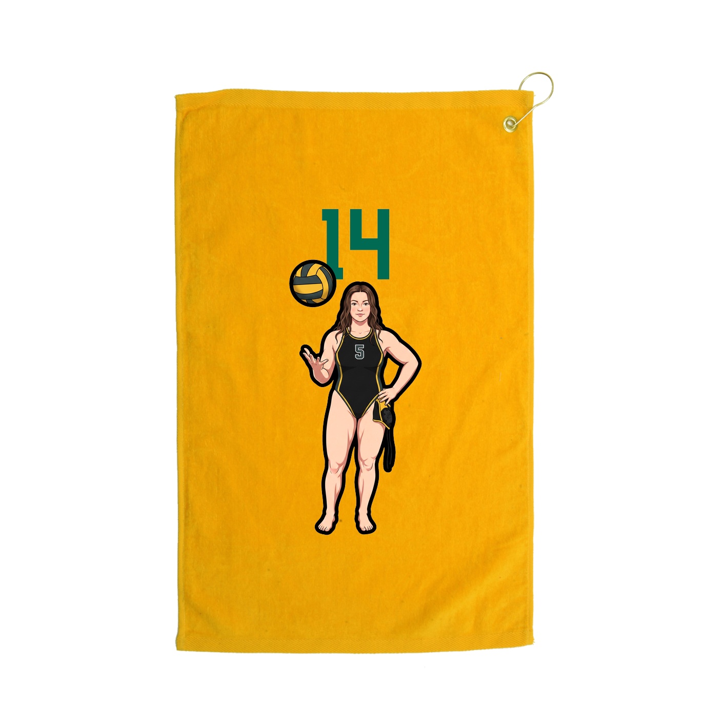 Golf Towel — Number Top in Gold
