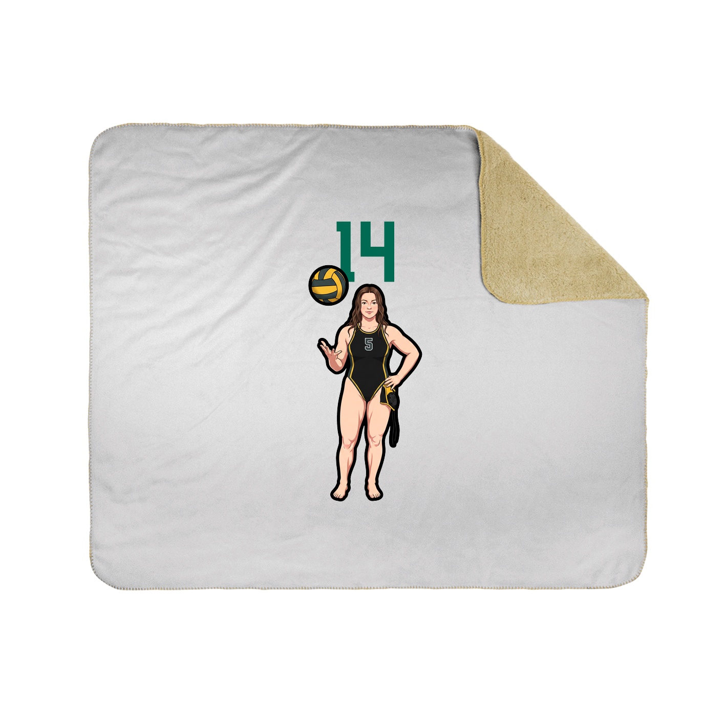 Throw Blanket — Number Top in White