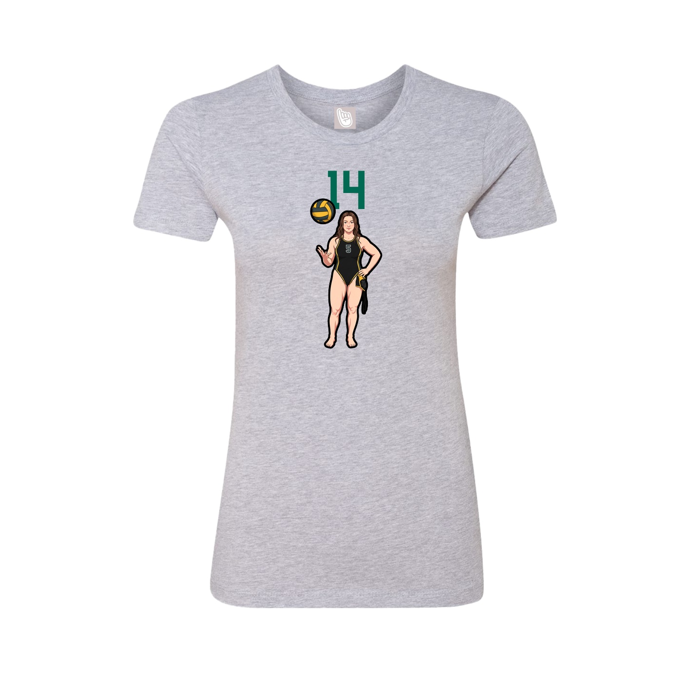 Womens Tee — Number Top in Grey