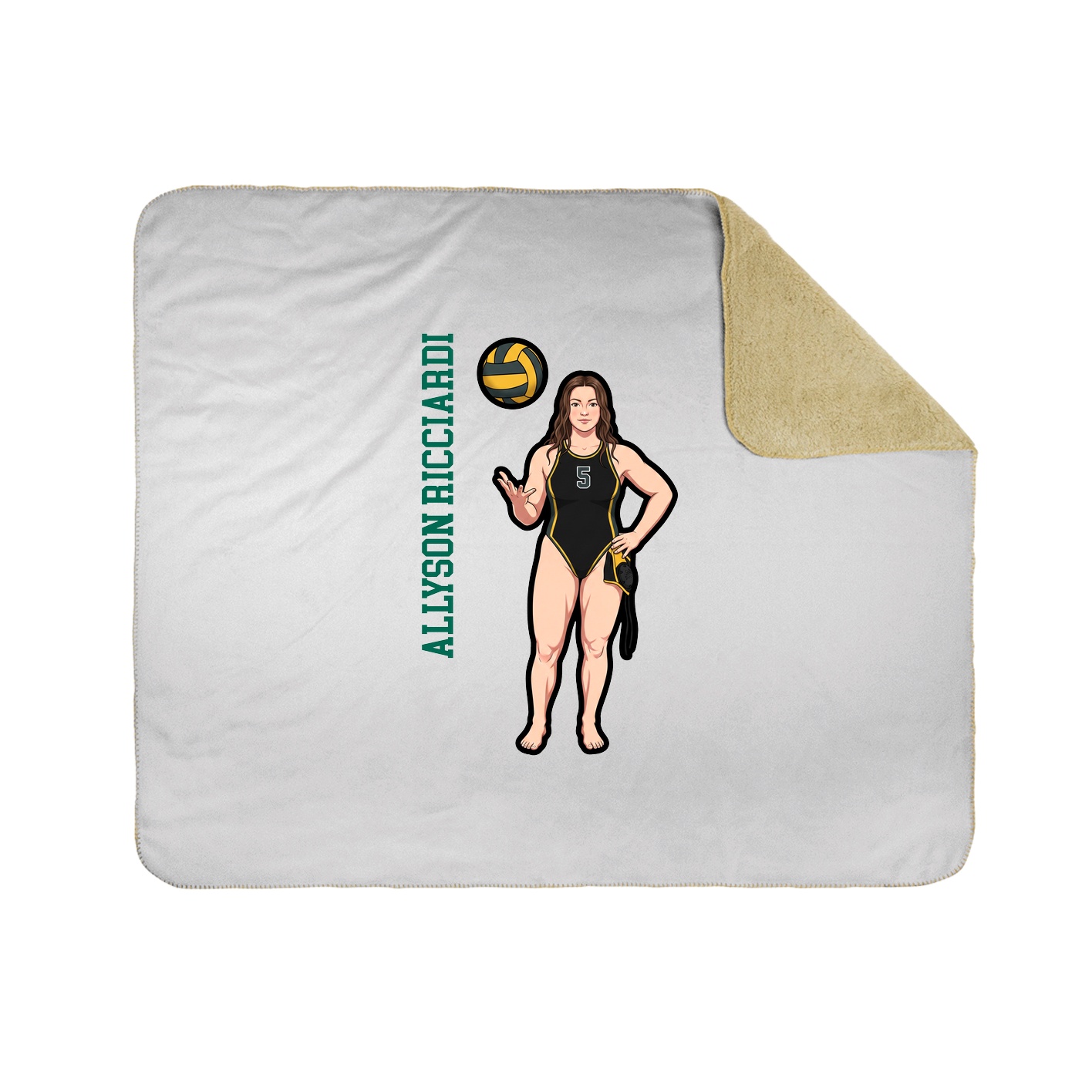 Throw Blanket — Name Vertical in White