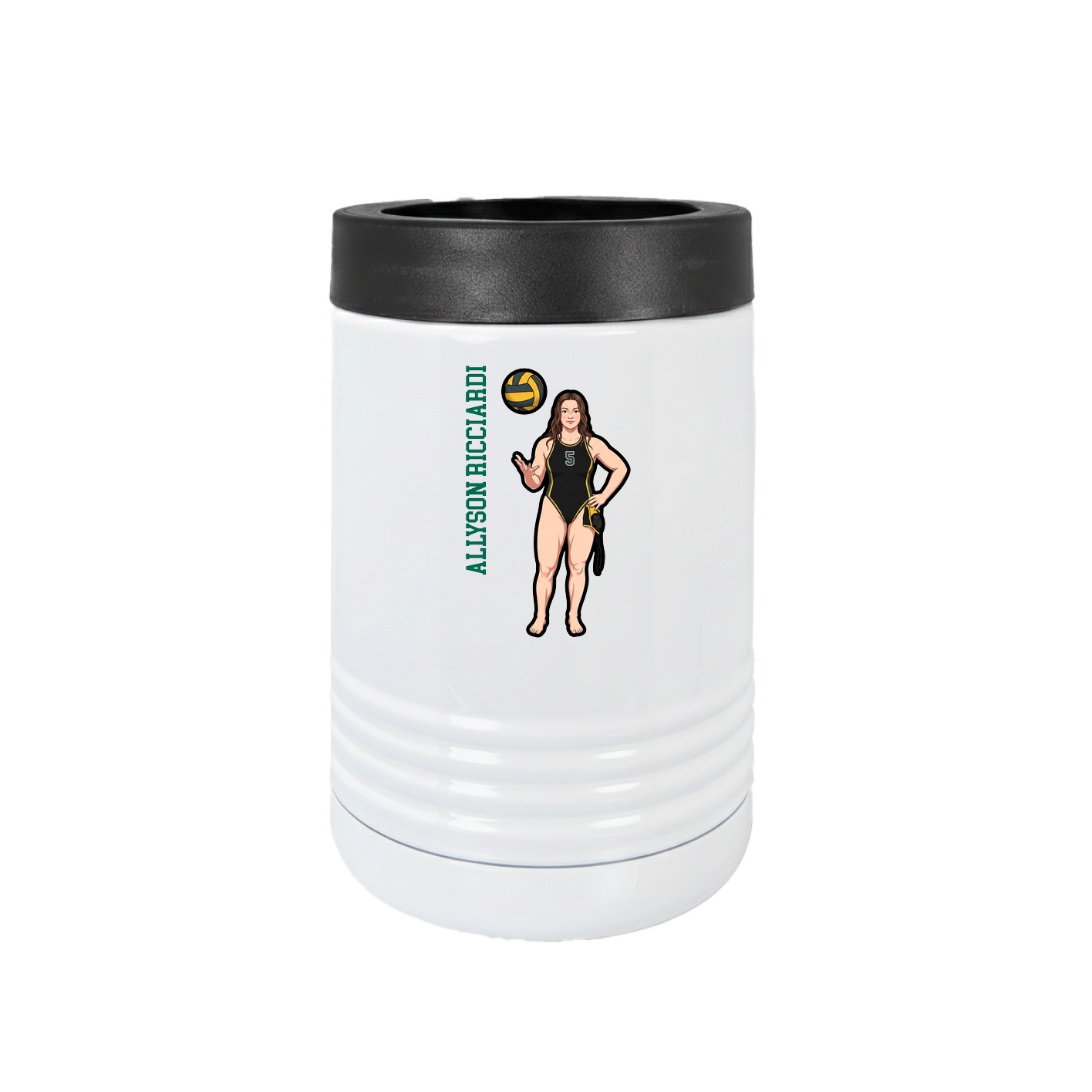 Beverage Holder — Name Vertical in White