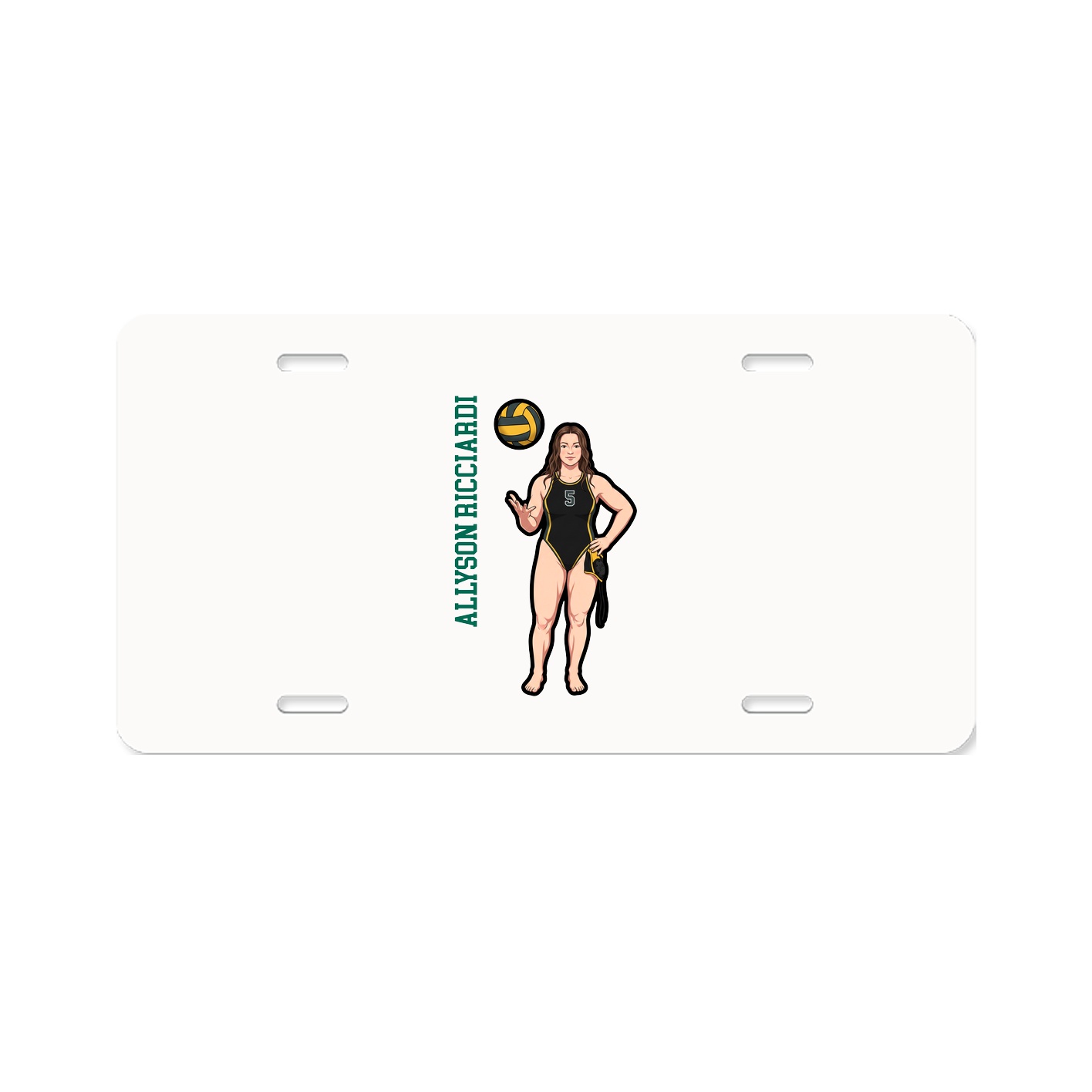 License Plate — Name Vertical in Classic